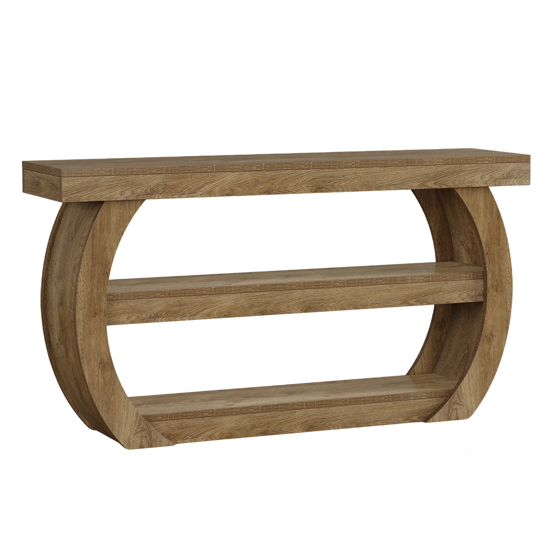 63" Farmhouse Console Table, 3-Tier Wooden Entryway Table Sofa Console - Image 11