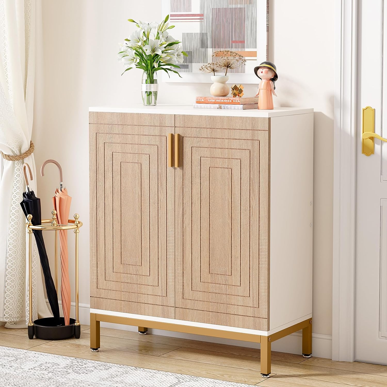 31.49" Shoe Cabinet with Doors for 20 Pairs, 5 Tier Modern Freestanding Shoe Storage Organizer - Image 16