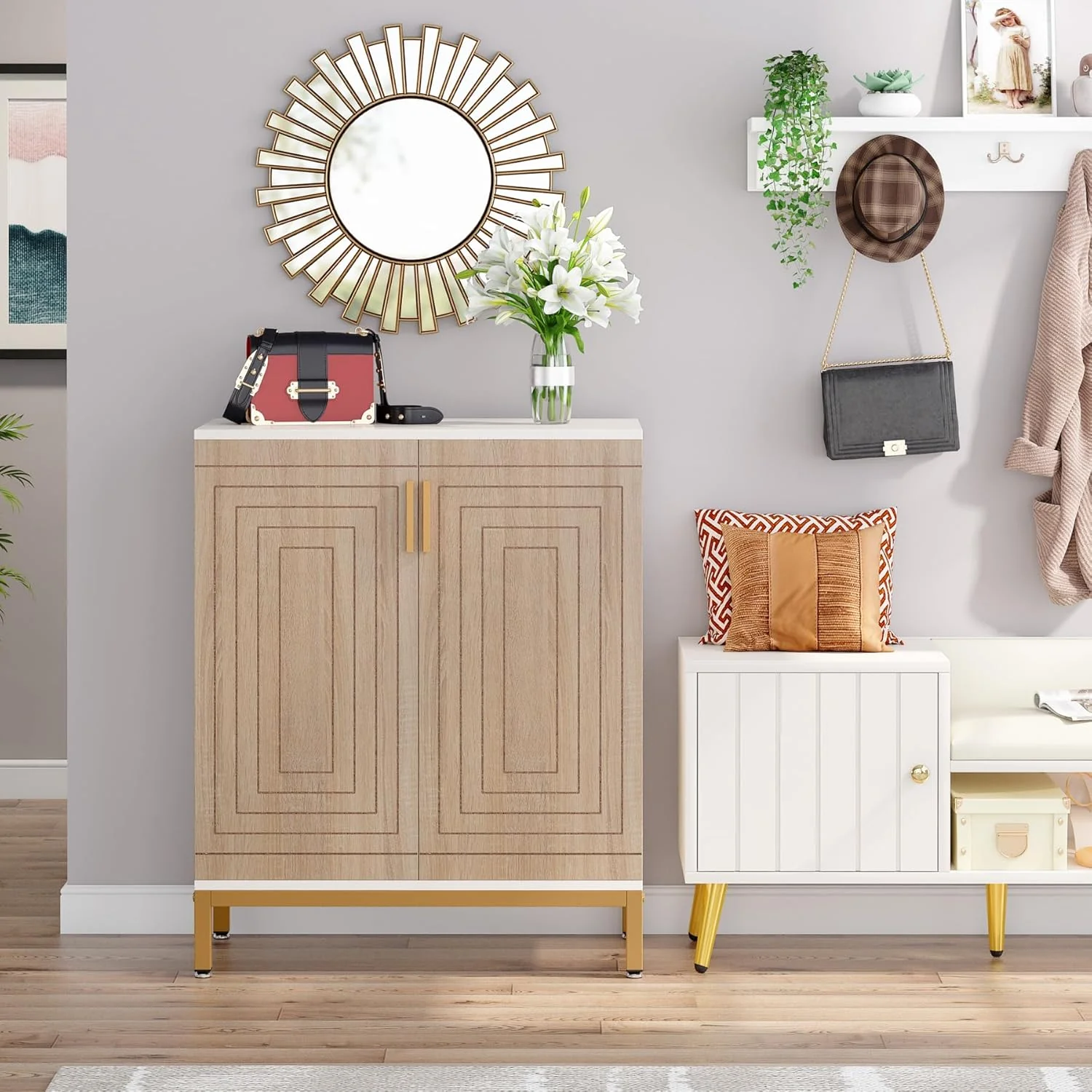 31.49" Shoe Cabinet with Doors for 20 Pairs, 5 Tier Modern Freestanding Shoe Storage Organizer - Image 18