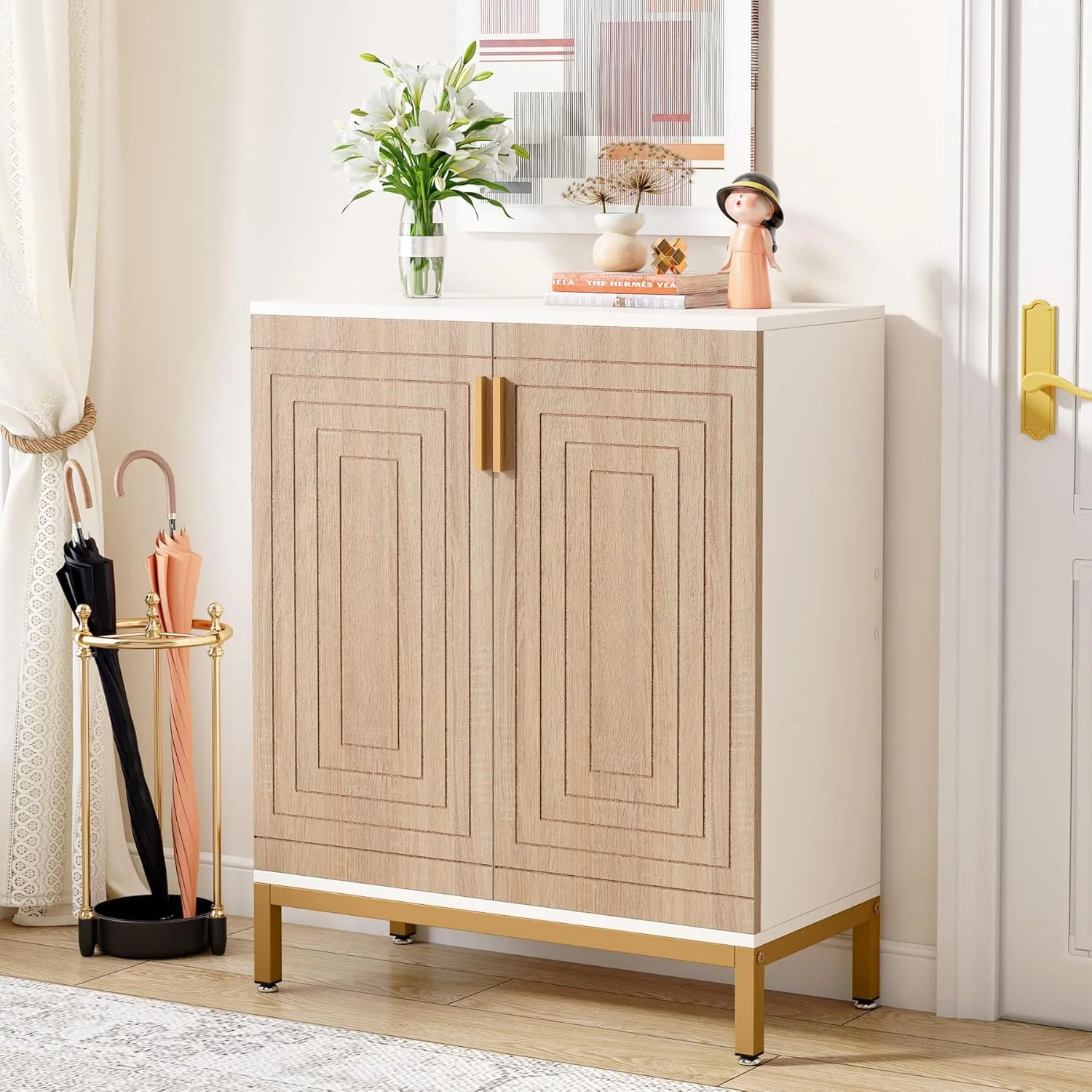 31.49" Shoe Cabinet with Doors for 20 Pairs, 5 Tier Modern Freestanding Shoe Storage Organizer - Image 20