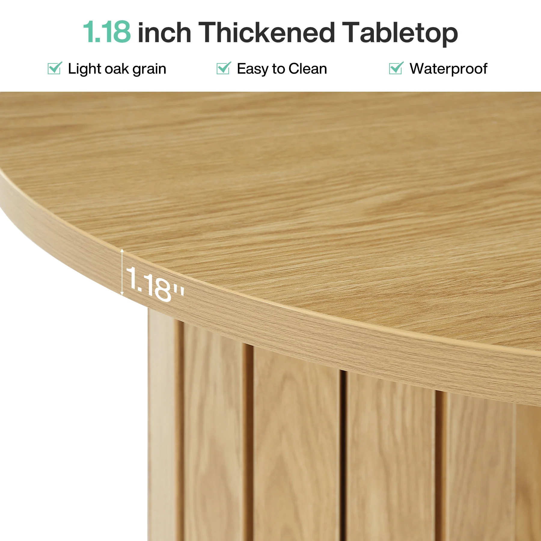 31.5" Circle Coffee Table, Small Accent Center Table with Three-lobed Grille Base for Living Room - Image 7