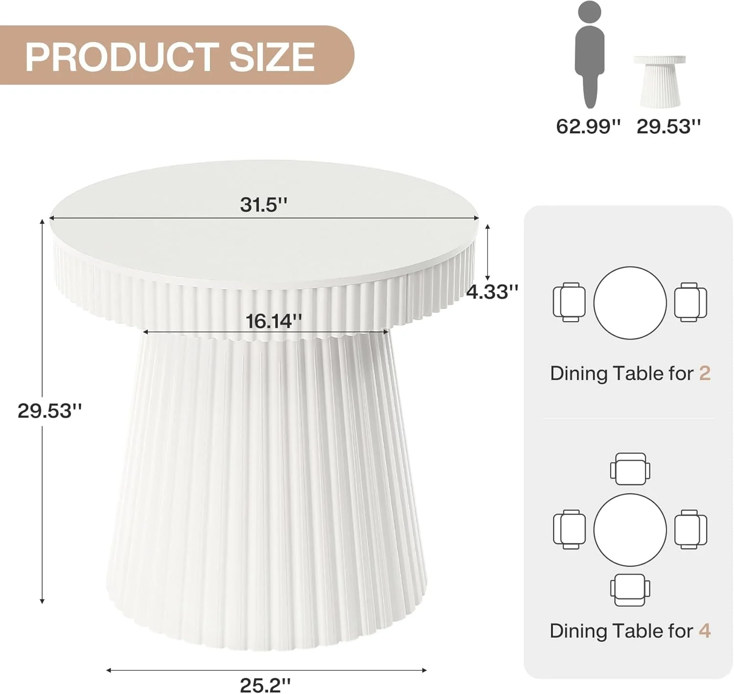 Round Conference Table, 31.5" Meeting Table Discussion Table for Home Office - Image 2