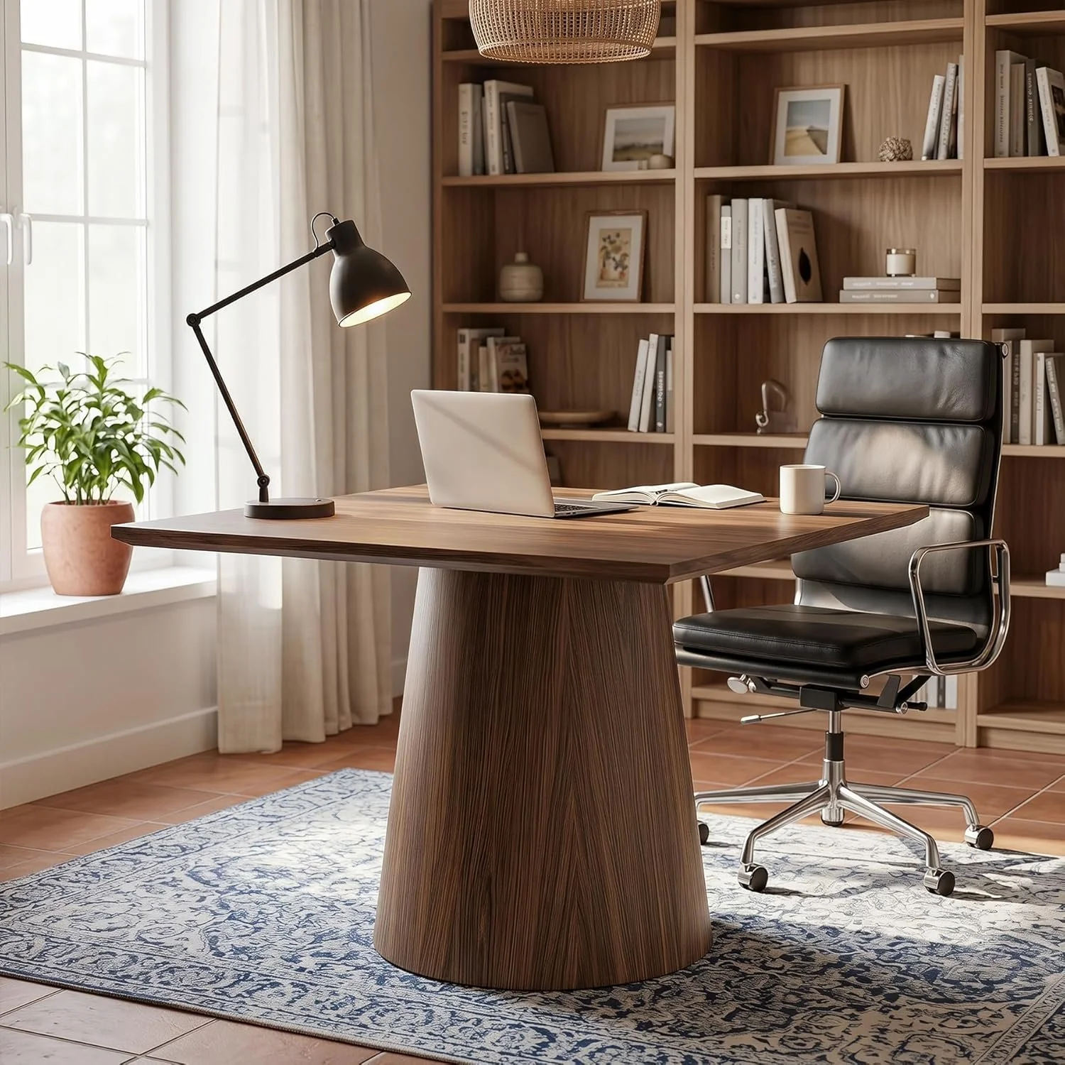 31.5" Square Conference Table, Wooden Meeting Room Table for 4 People - Image 3