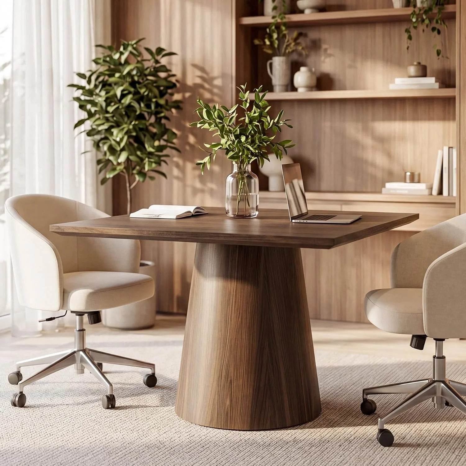 31.5" Square Conference Table, Wooden Meeting Room Table for 4 People - Image 6