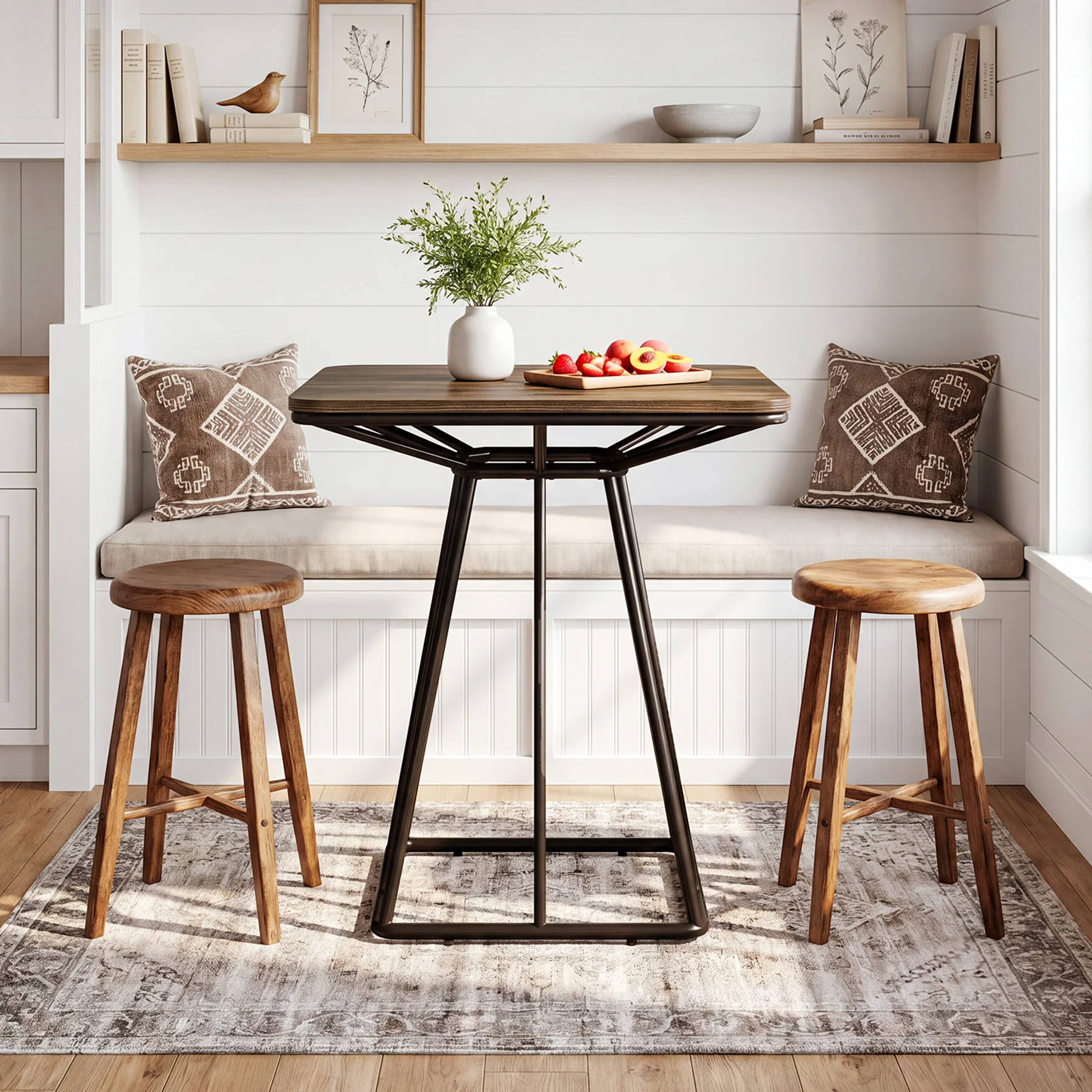 31.5" Square Bar Table, Industrial Counter Height Bistro Dining Tables - Image 5