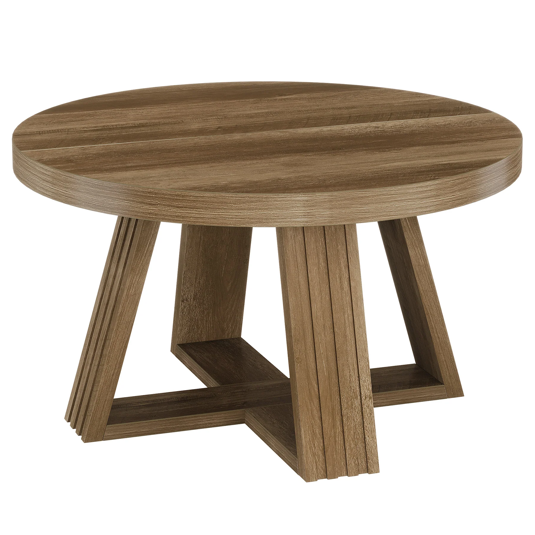 31.5" Round Coffee Table, Farmhouse Center Table with Solid Tabletop for Living Room - Image 8