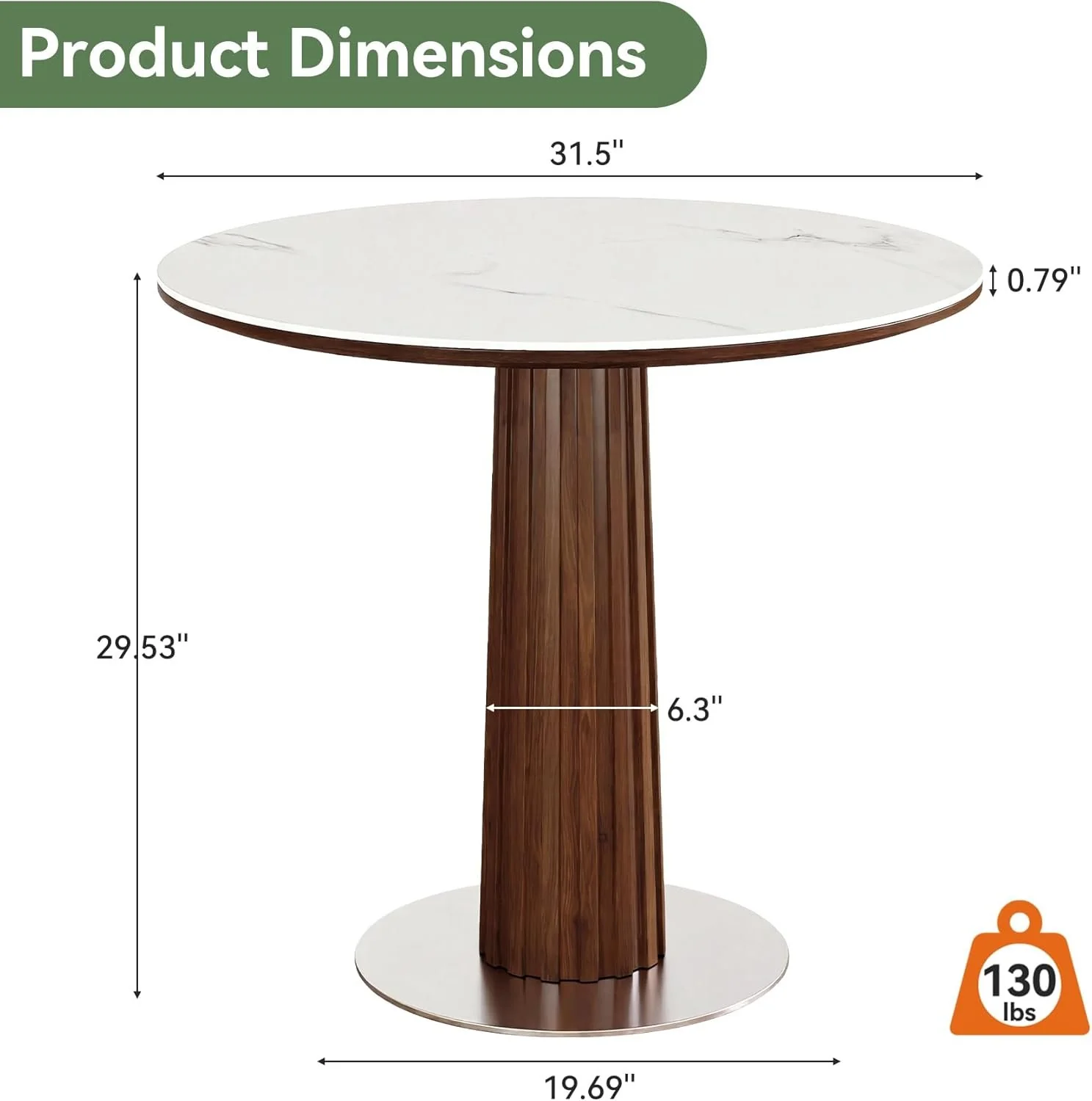 31.5" Round Conference Table, Modern Small Meeting Room Table for 2-4 People for Office - Image 2