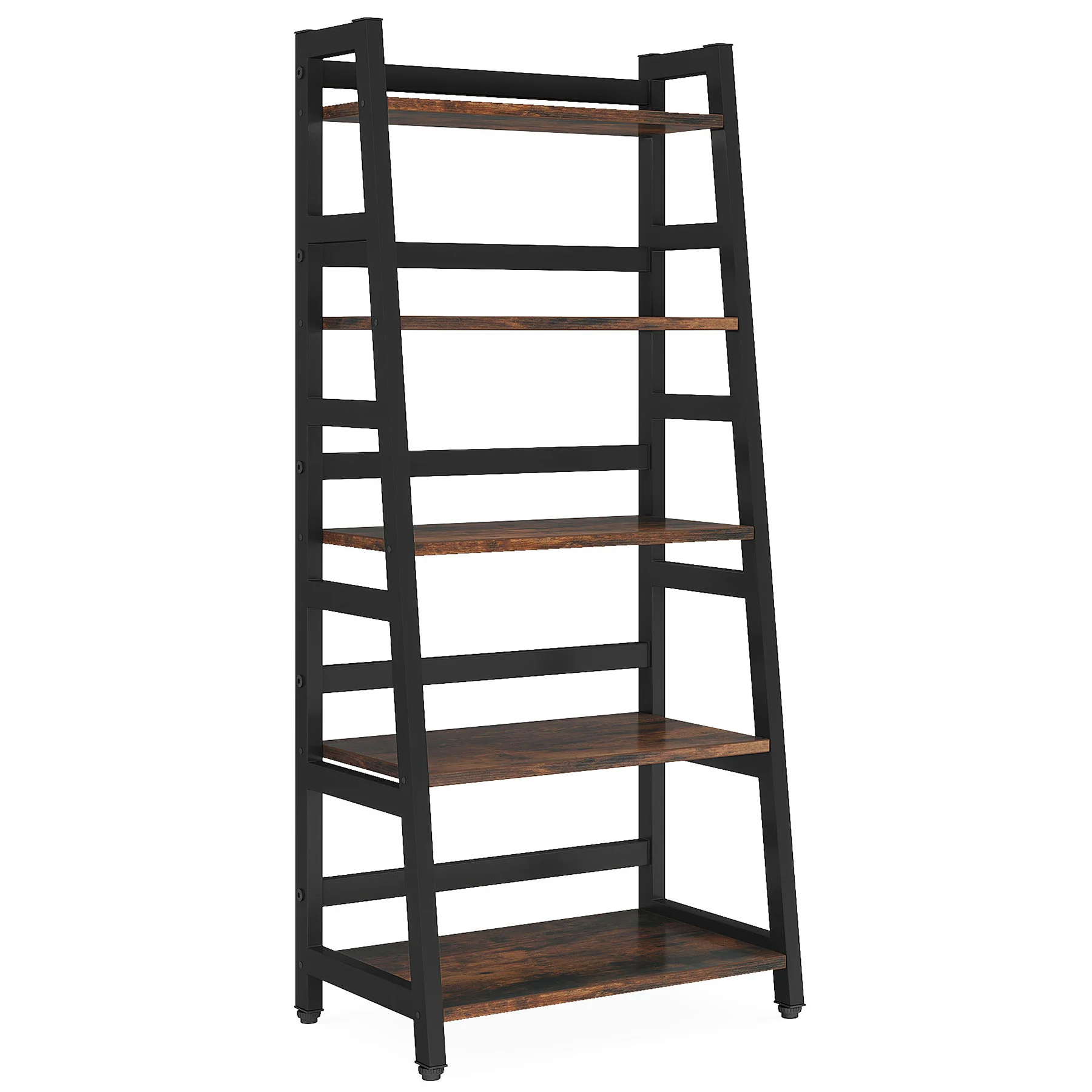 5-Tier Bookshelf, Ladder Bookcase Etagere Storage Shelf - Image 10