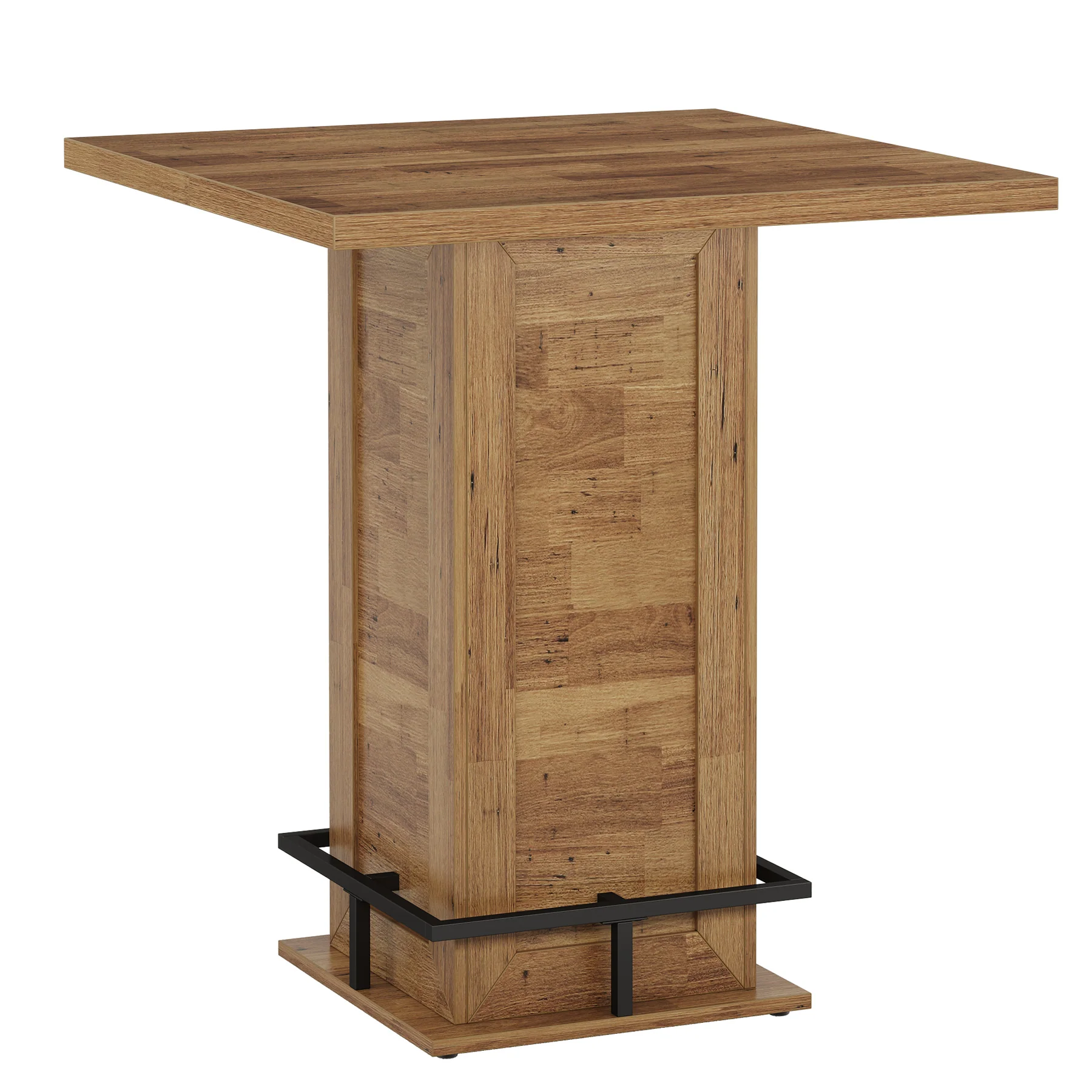 39" High Top Bar Table, Square Bistro Pub Cocktail Table - Image 11