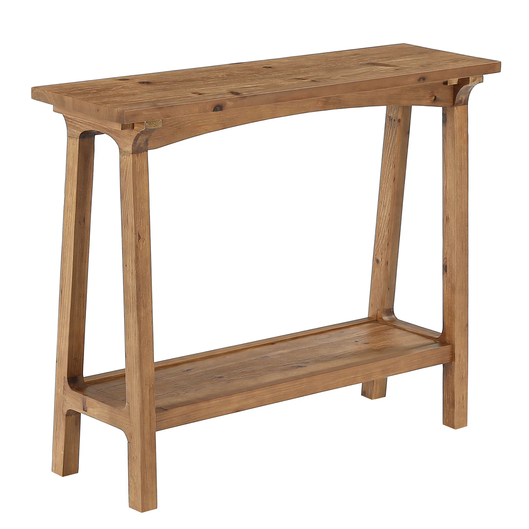 39.4” Small Entryway Table, 2-Tier Solid Wood Console Table for Living Room - Image 9