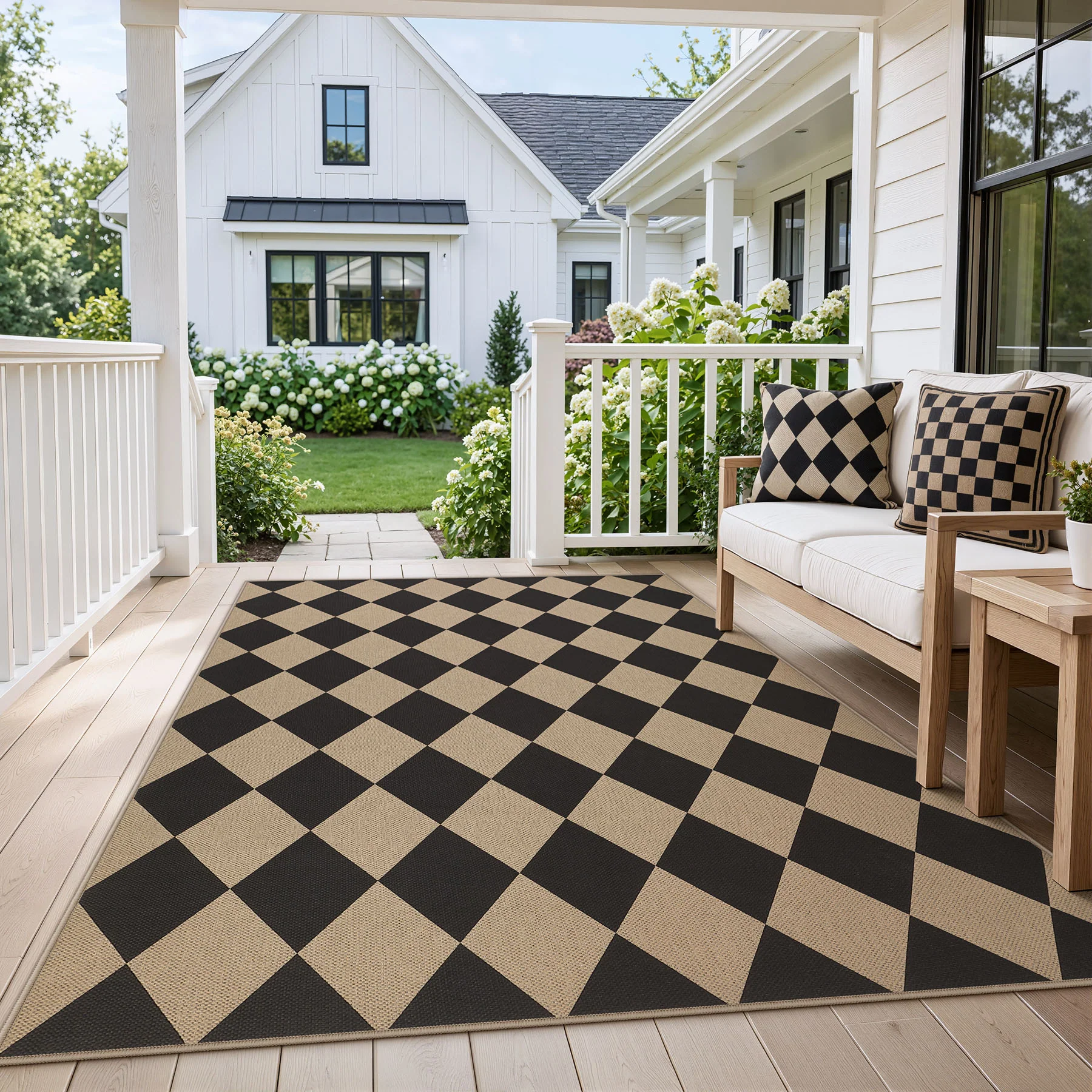 3x5/5x7 Checkered Easy Jute Area Rug, Farmhouse Non-Slip Washable Carpet, Oeko-Tex Certified - Image 11