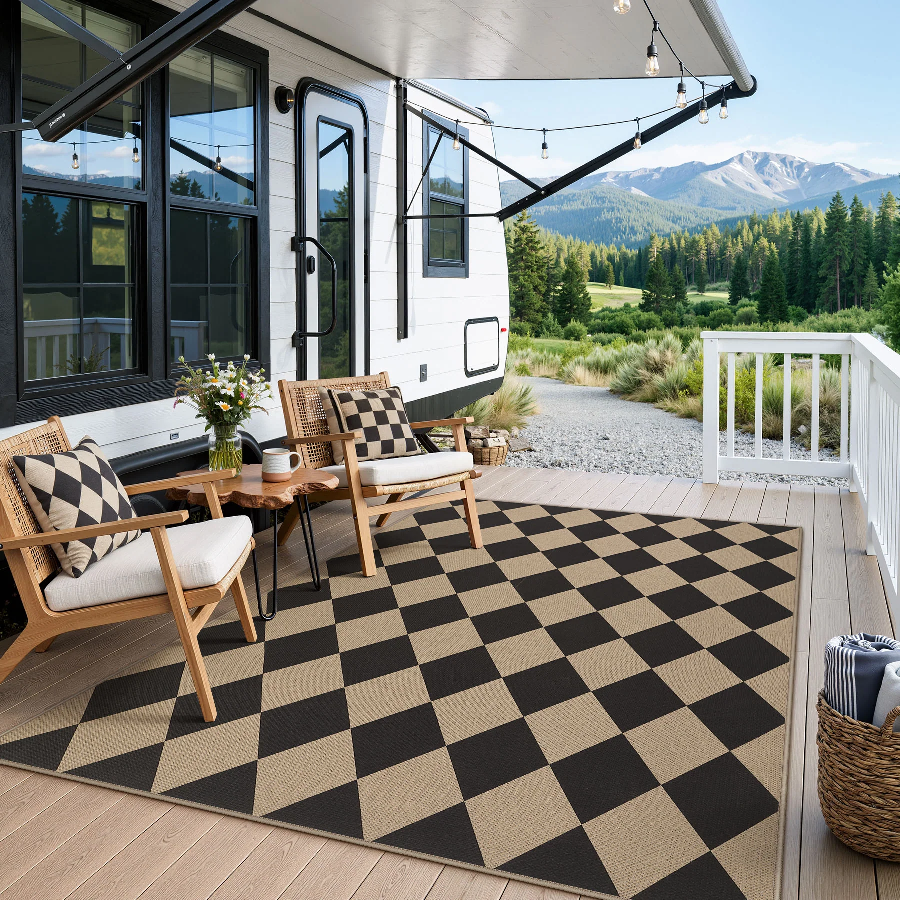 3x5/5x7 Checkered Easy Jute Area Rug, Farmhouse Non-Slip Washable Carpet, Oeko-Tex Certified - Image 14