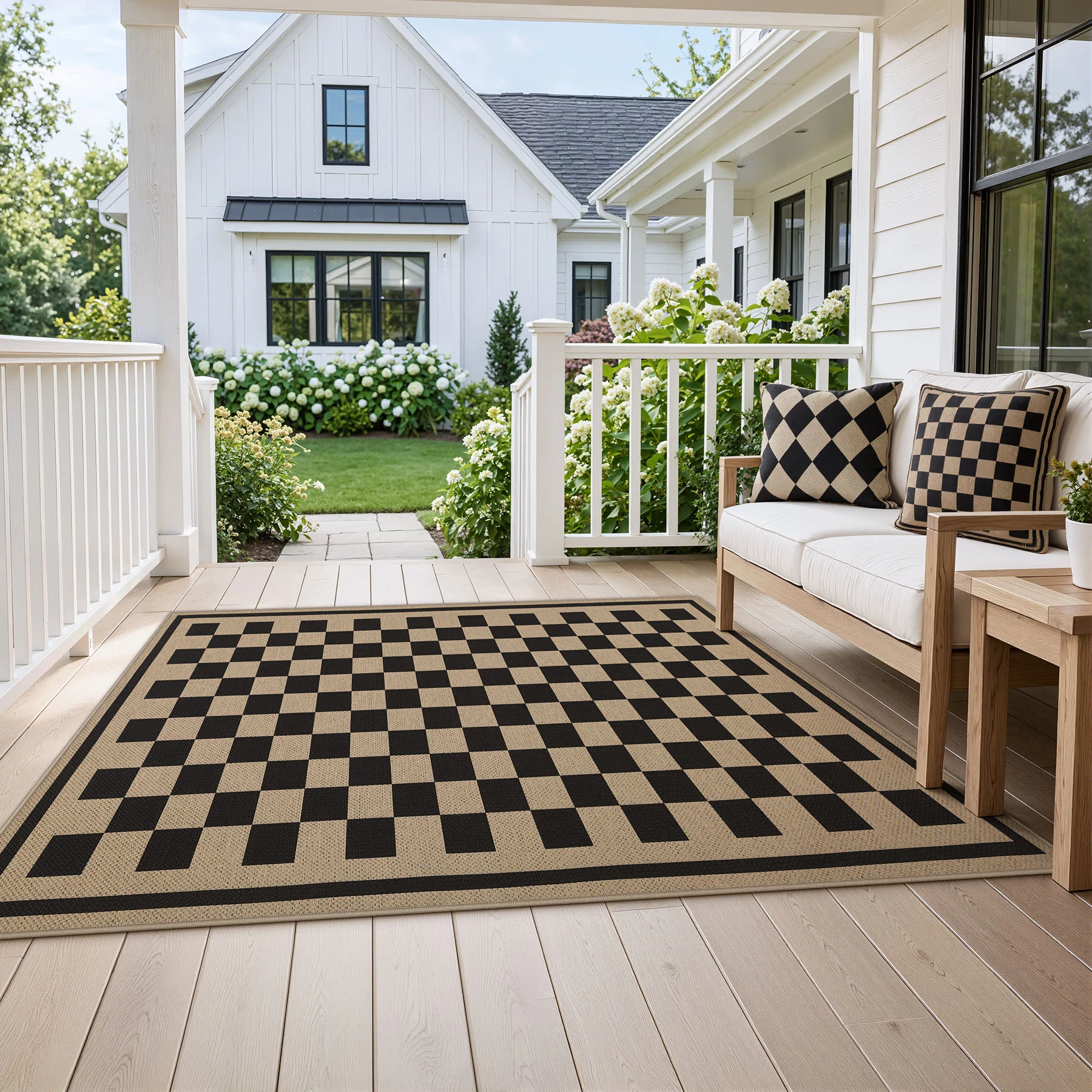 3x5/5x7 Checkered Easy Jute Area Rug, Farmhouse Non-Slip Washable Carpet, Oeko-Tex Certified - Image 18