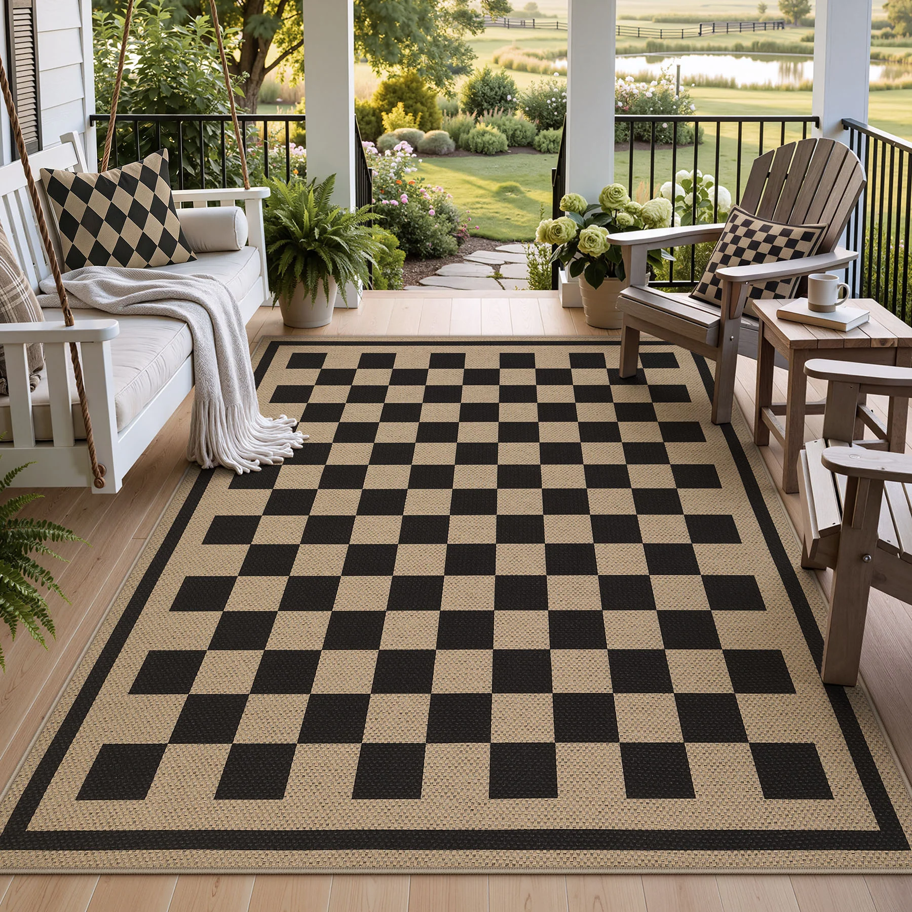 3x5/5x7 Checkered Easy Jute Area Rug, Farmhouse Non-Slip Washable Carpet, Oeko-Tex Certified - Image 23
