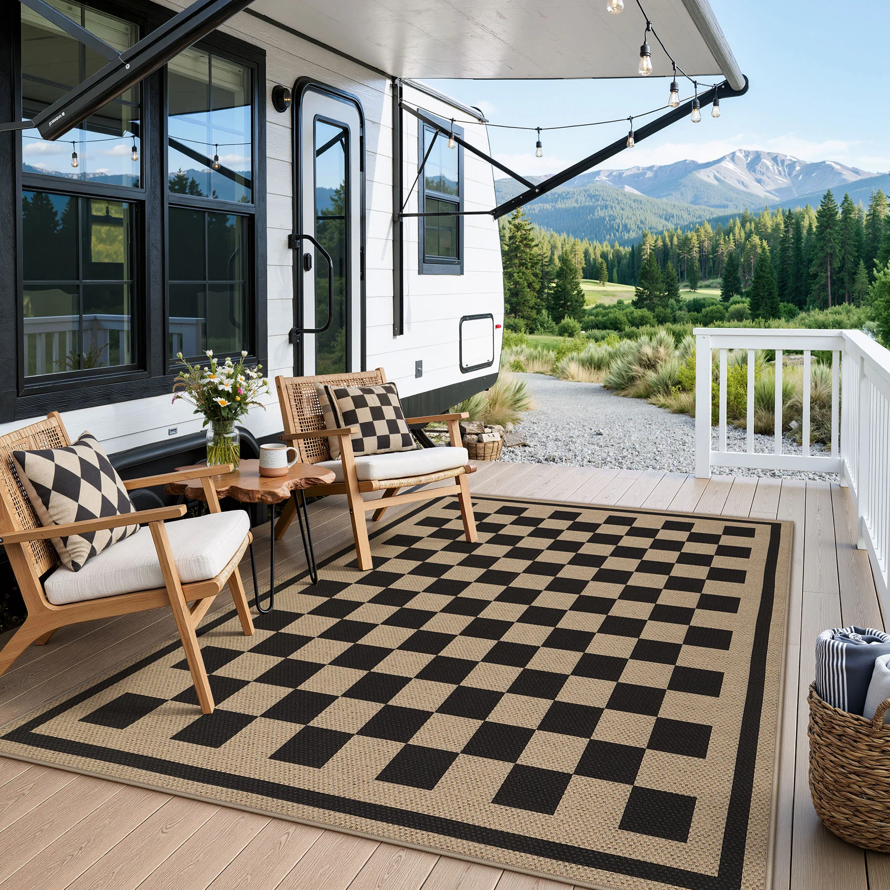 3x5/5x7 Checkered Easy Jute Area Rug, Farmhouse Non-Slip Washable Carpet, Oeko-Tex Certified - Image 26