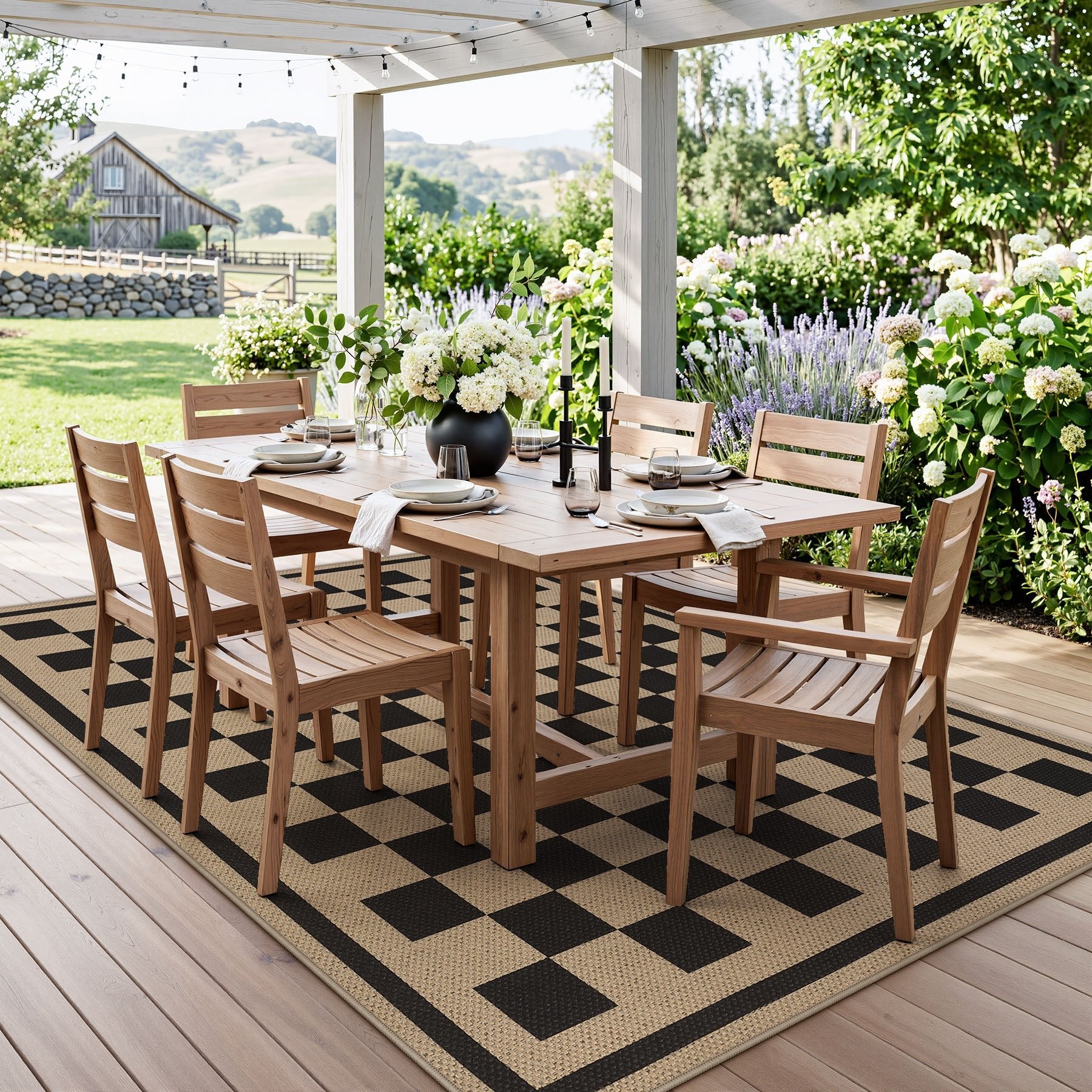 3x5/5x7 Checkered Easy Jute Area Rug, Farmhouse Non-Slip Washable Carpet, Oeko-Tex Certified - Image 27