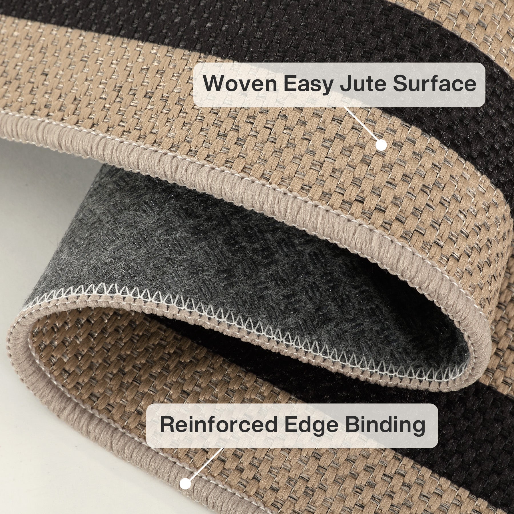 3x5/5x7 Checkered Easy Jute Area Rug, Farmhouse Non-Slip Washable Carpet, Oeko-Tex Certified - Image 32
