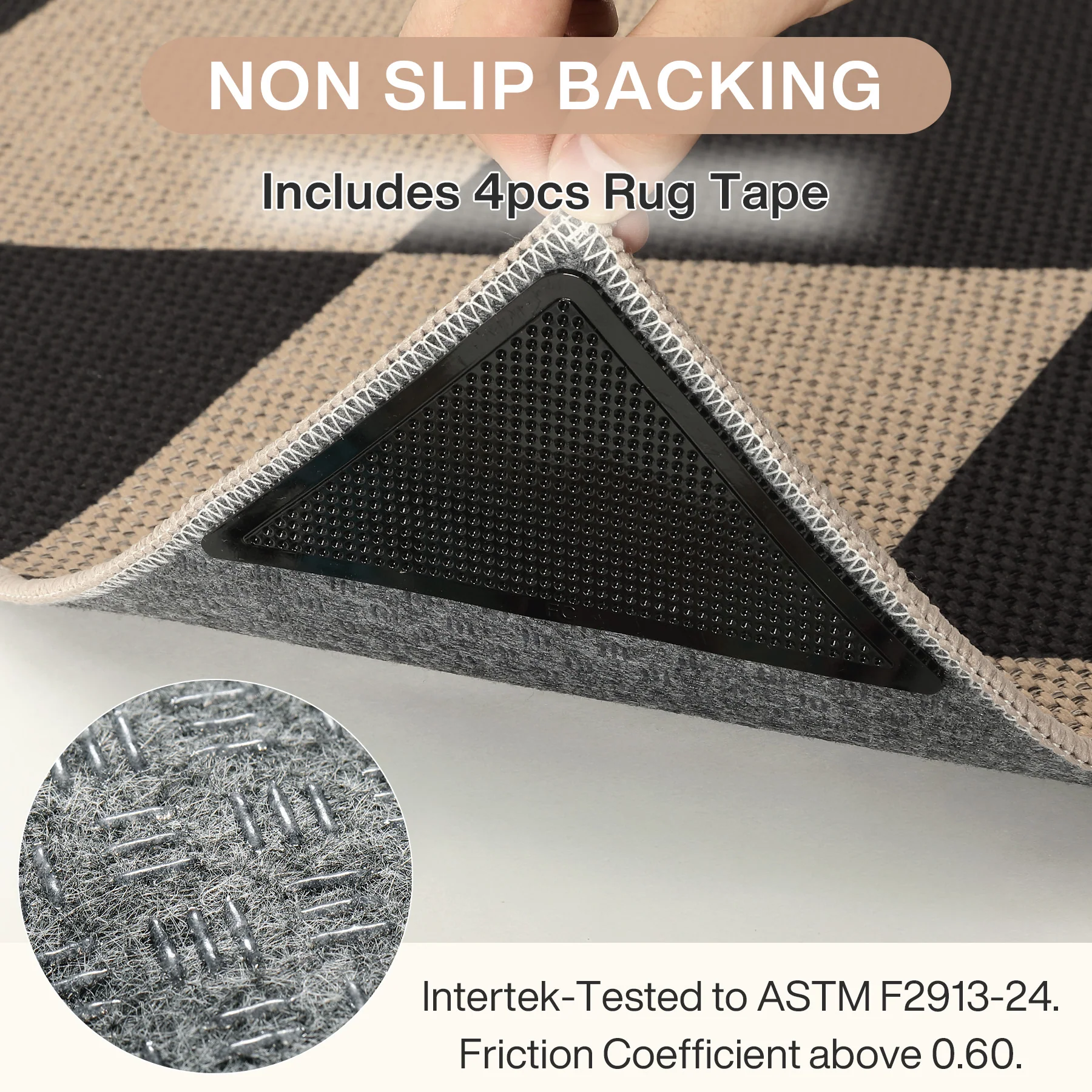 3x5/5x7 Checkered Easy Jute Area Rug, Farmhouse Non-Slip Washable Carpet, Oeko-Tex Certified - Image 7