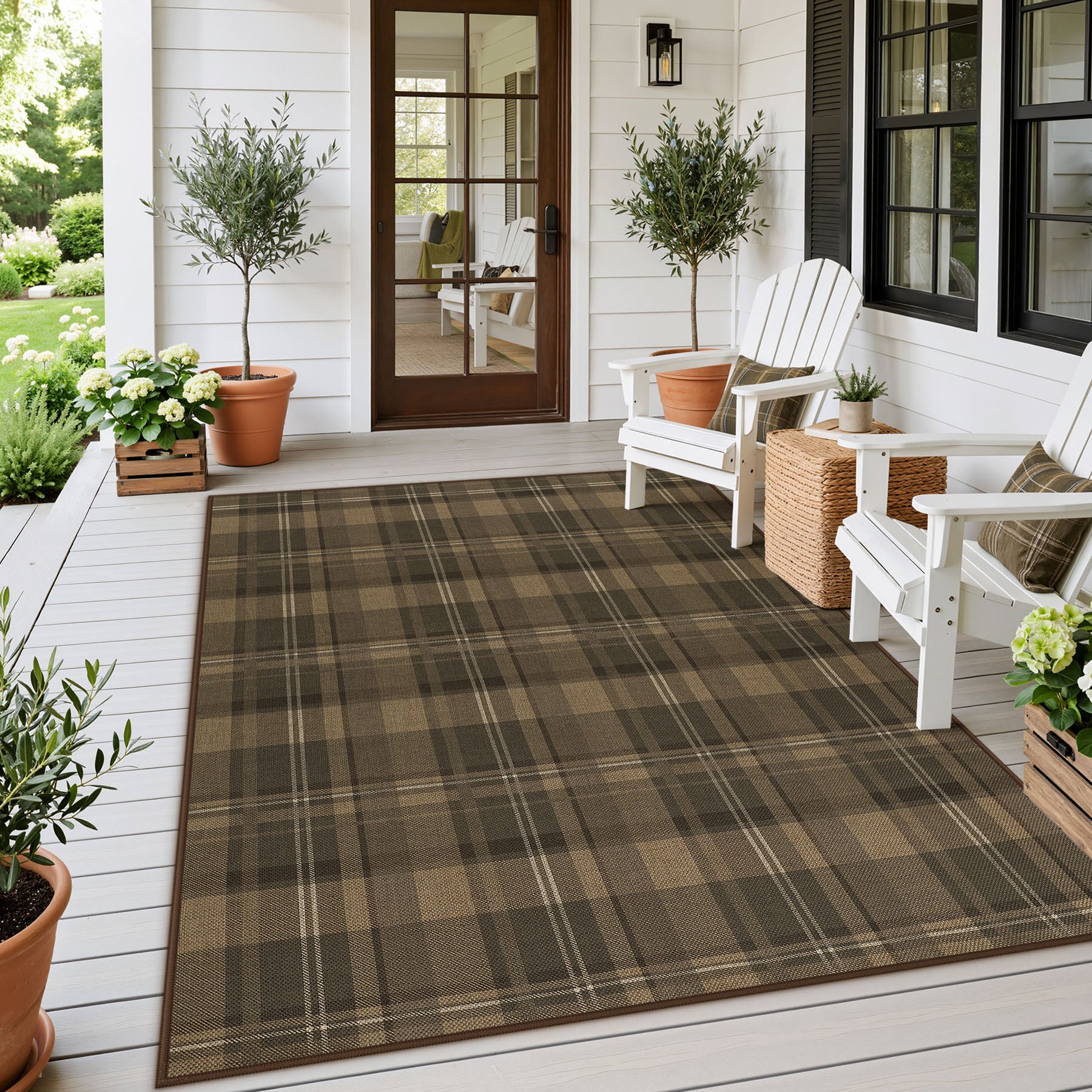 3x5/5x7 Plaid Easy Jute Washable Area Rug, Farmhouse Non-Slip Indoor Carpet for Porch Living Bedroom, Oeko-Tex Certified - Image 14