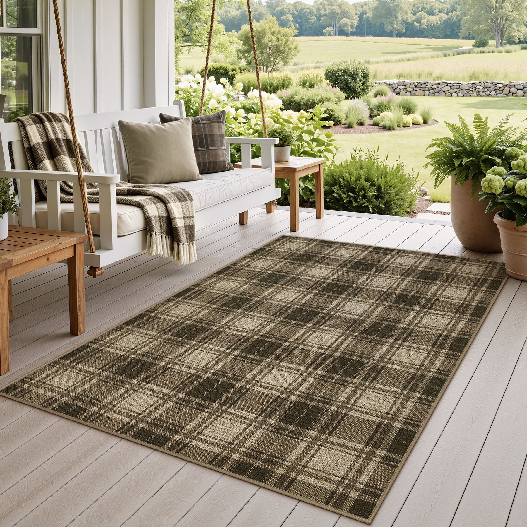3x5/5x7 Plaid Easy Jute Washable Area Rug, Farmhouse Non-Slip Indoor Carpet for Porch Living Bedroom, Oeko-Tex Certified - Image 21
