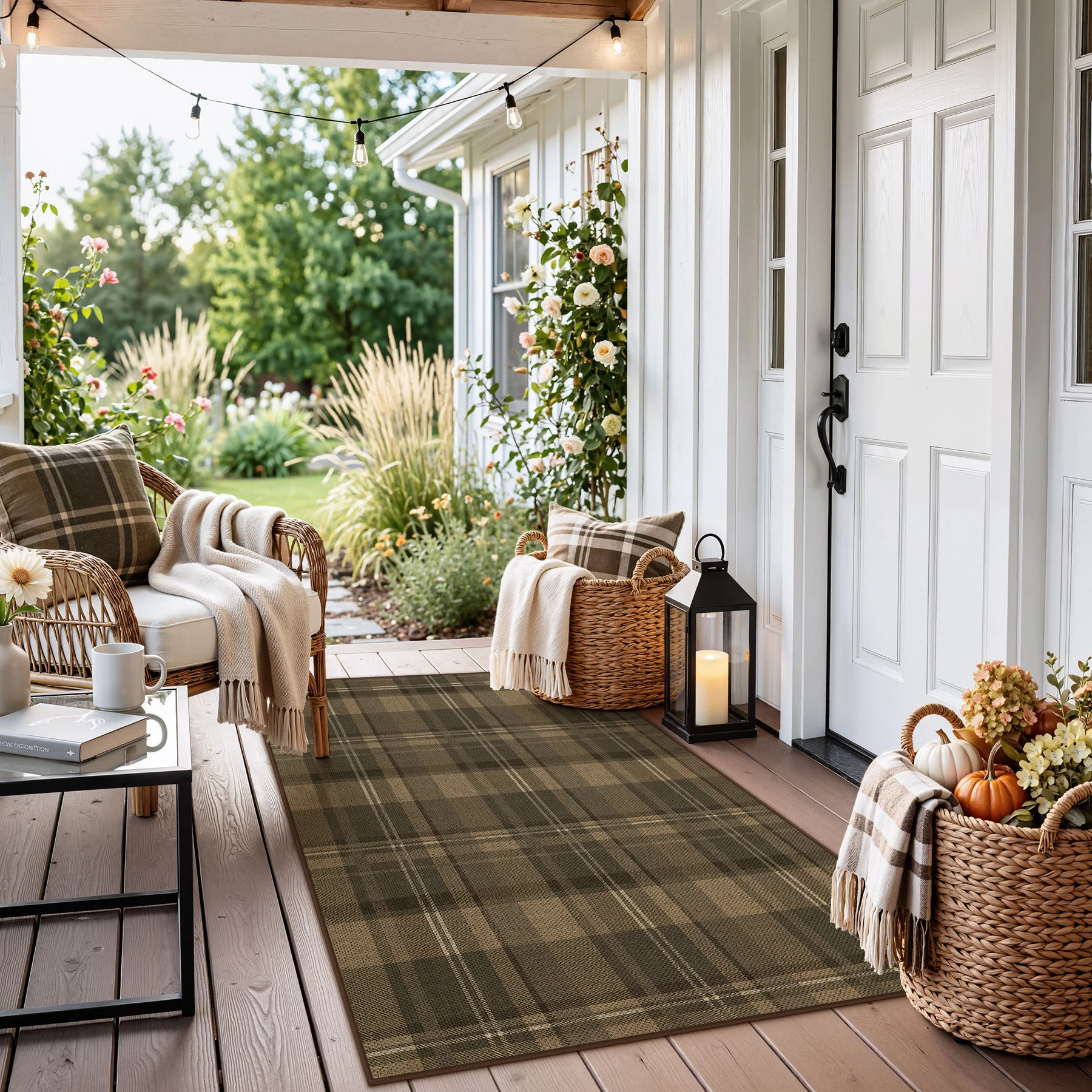 3x5/5x7 Plaid Easy Jute Washable Area Rug, Farmhouse Non-Slip Indoor Carpet for Porch Living Bedroom, Oeko-Tex Certified - Image 3