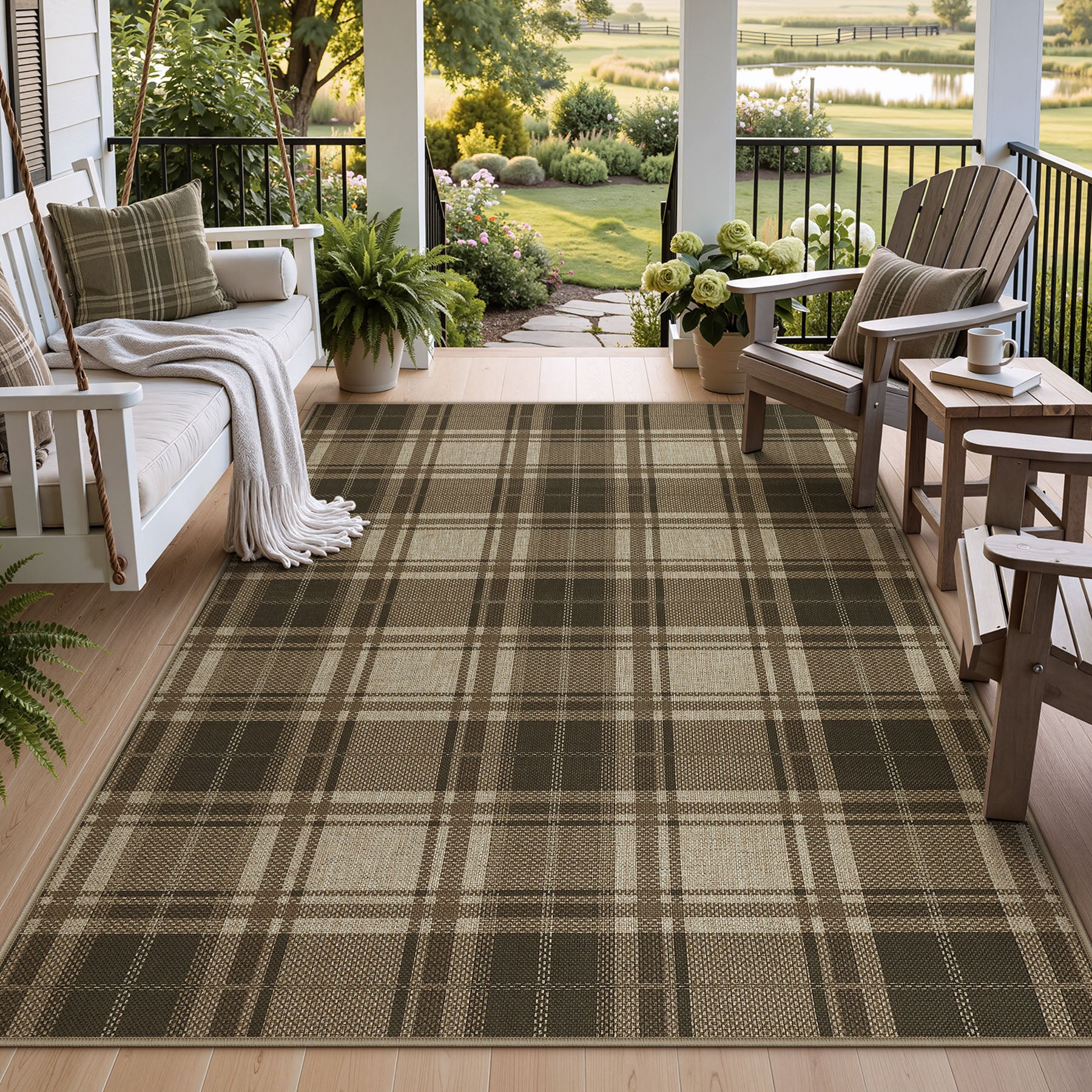 3x5/5x7 Plaid Easy Jute Washable Area Rug, Farmhouse Non-Slip Indoor Carpet for Porch Living Bedroom, Oeko-Tex Certified - Image 31