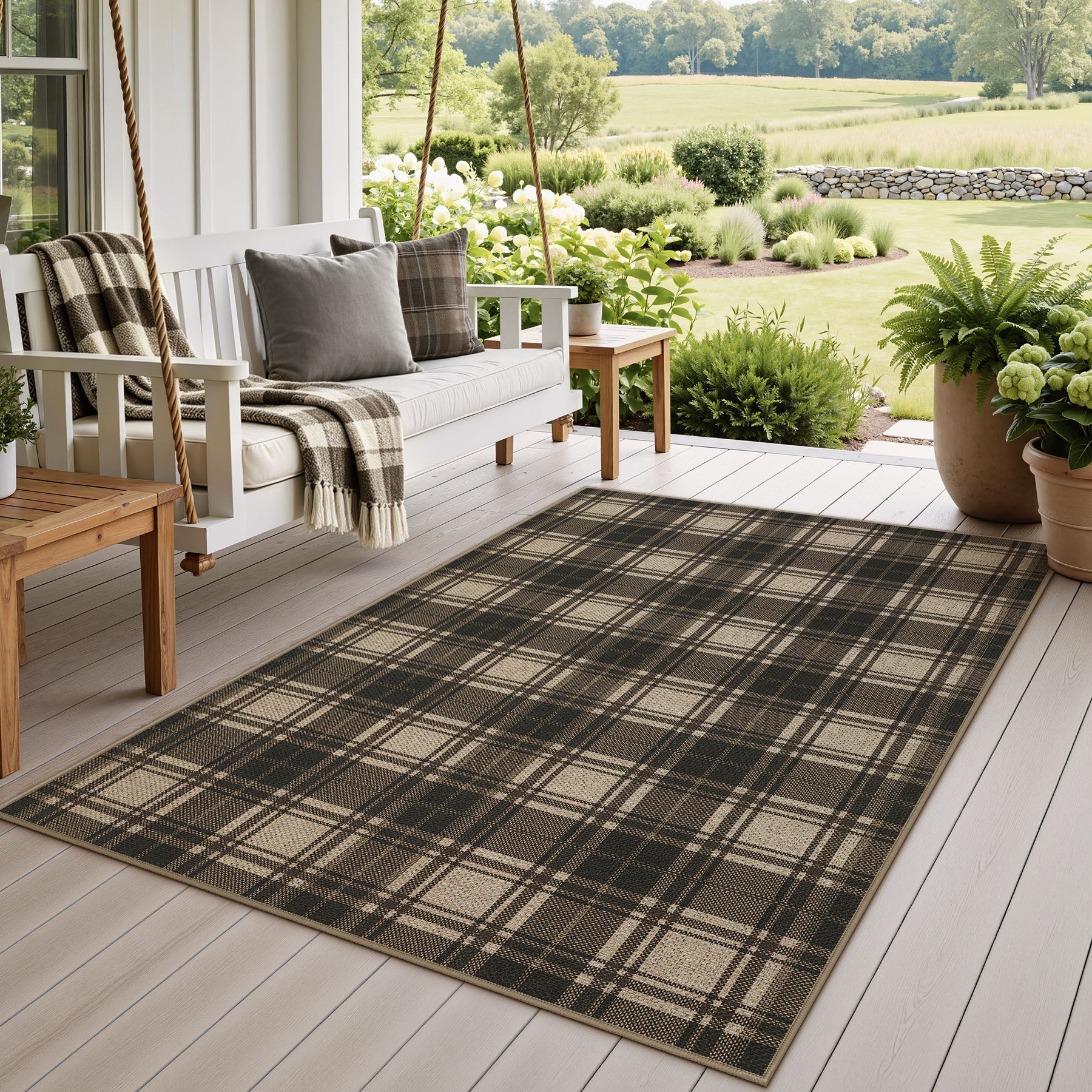 3x5/5x7 Plaid Easy Jute Washable Area Rug, Farmhouse Non-Slip Indoor Carpet for Porch Living Bedroom, Oeko-Tex Certified - Image 33