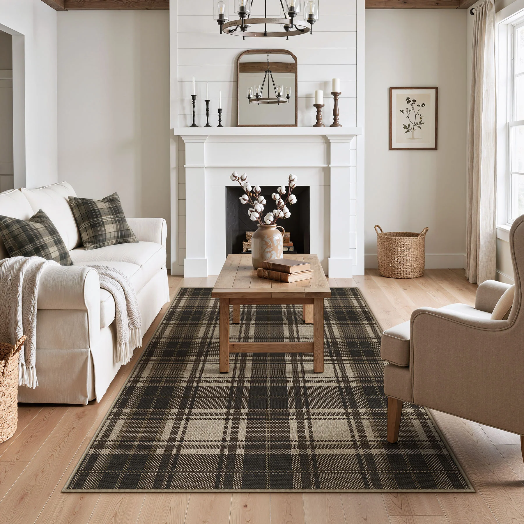 3x5/5x7 Plaid Easy Jute Washable Area Rug, Farmhouse Non-Slip Indoor Carpet for Porch Living Bedroom, Oeko-Tex Certified - Image 38
