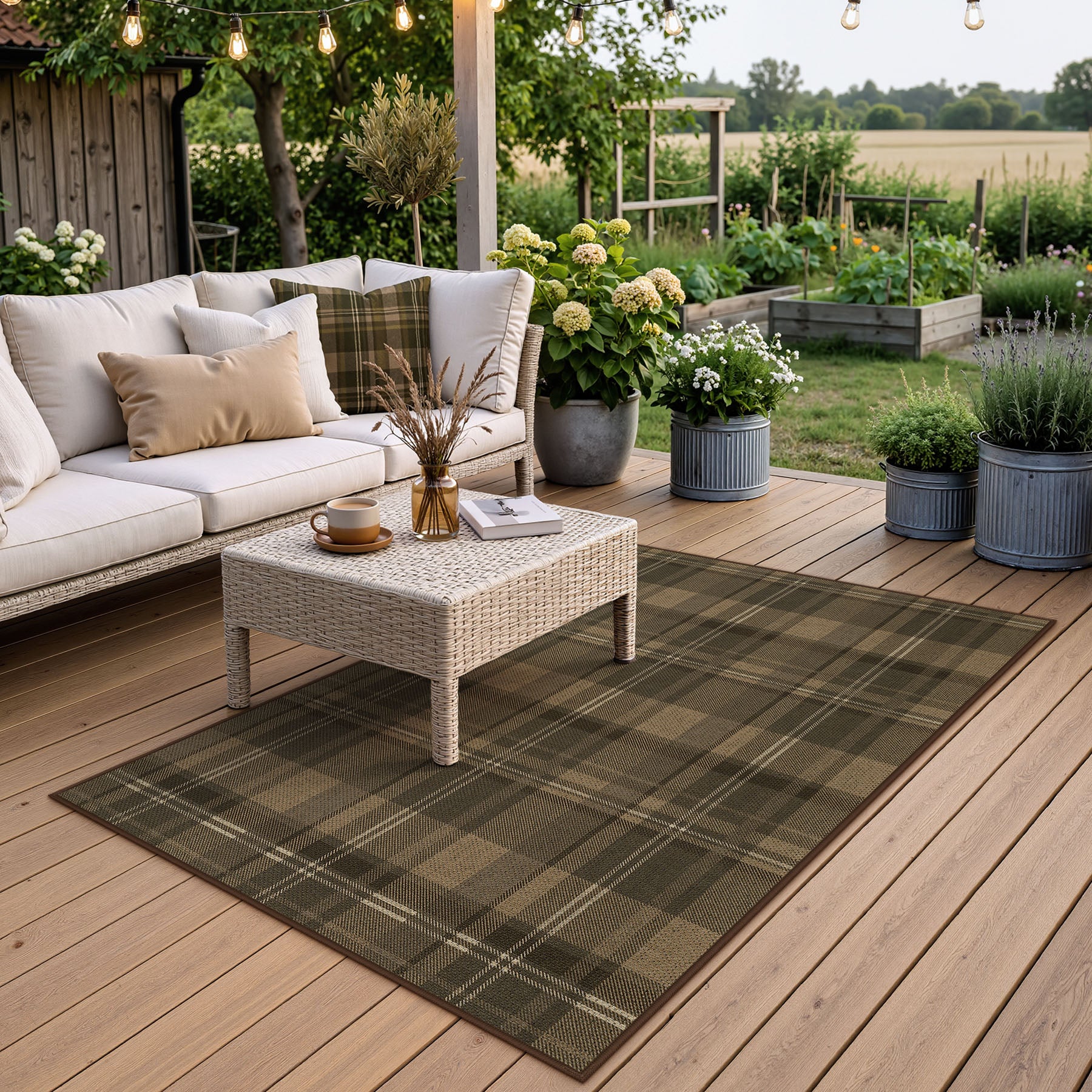 3x5/5x7 Plaid Easy Jute Washable Area Rug, Farmhouse Non-Slip Indoor Carpet for Porch Living Bedroom, Oeko-Tex Certified - Image 5