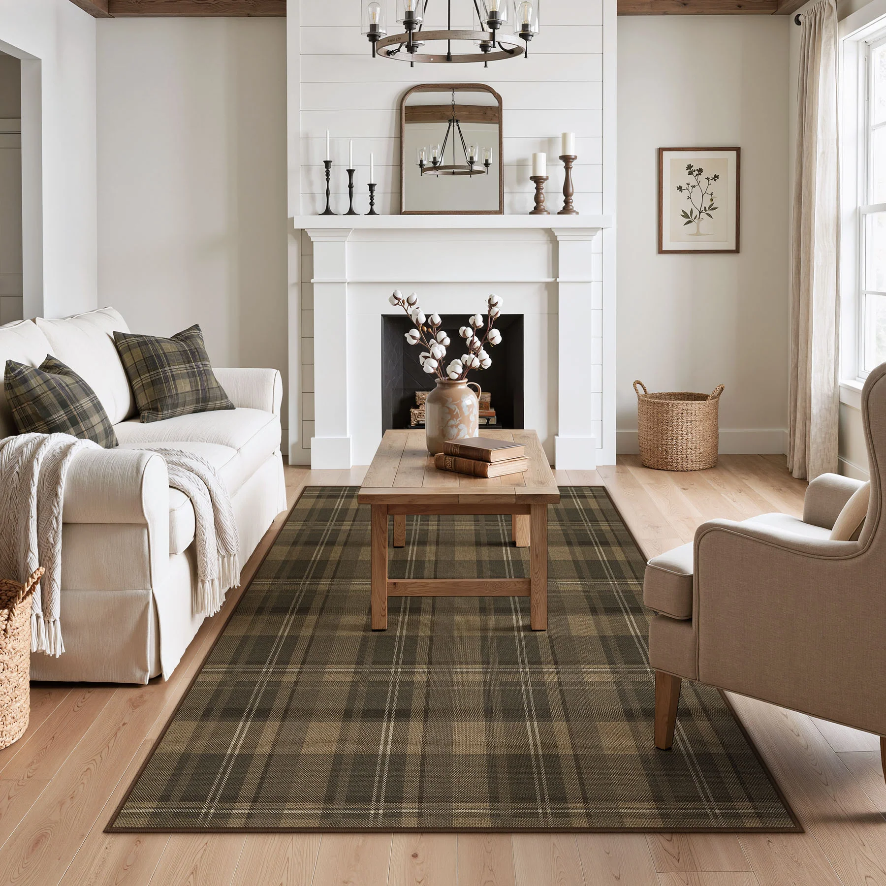 3x5/5x7 Plaid Easy Jute Washable Area Rug, Farmhouse Non-Slip Indoor Carpet for Porch Living Bedroom, Oeko-Tex Certified - Image 8
