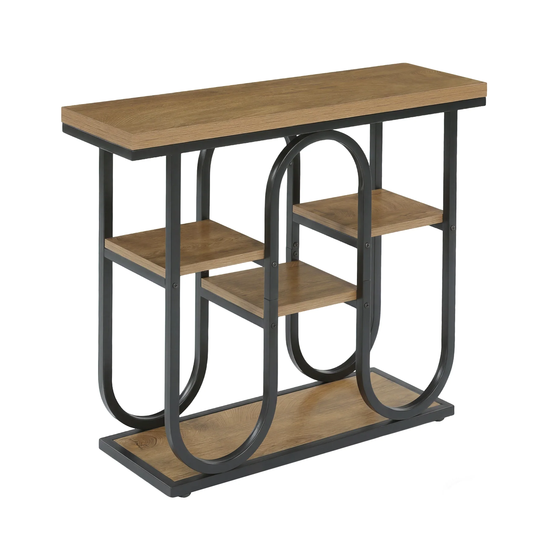41.3" Console Table, 4-Tier Sofa Table Entryway Table with Open Shelves - Image 12