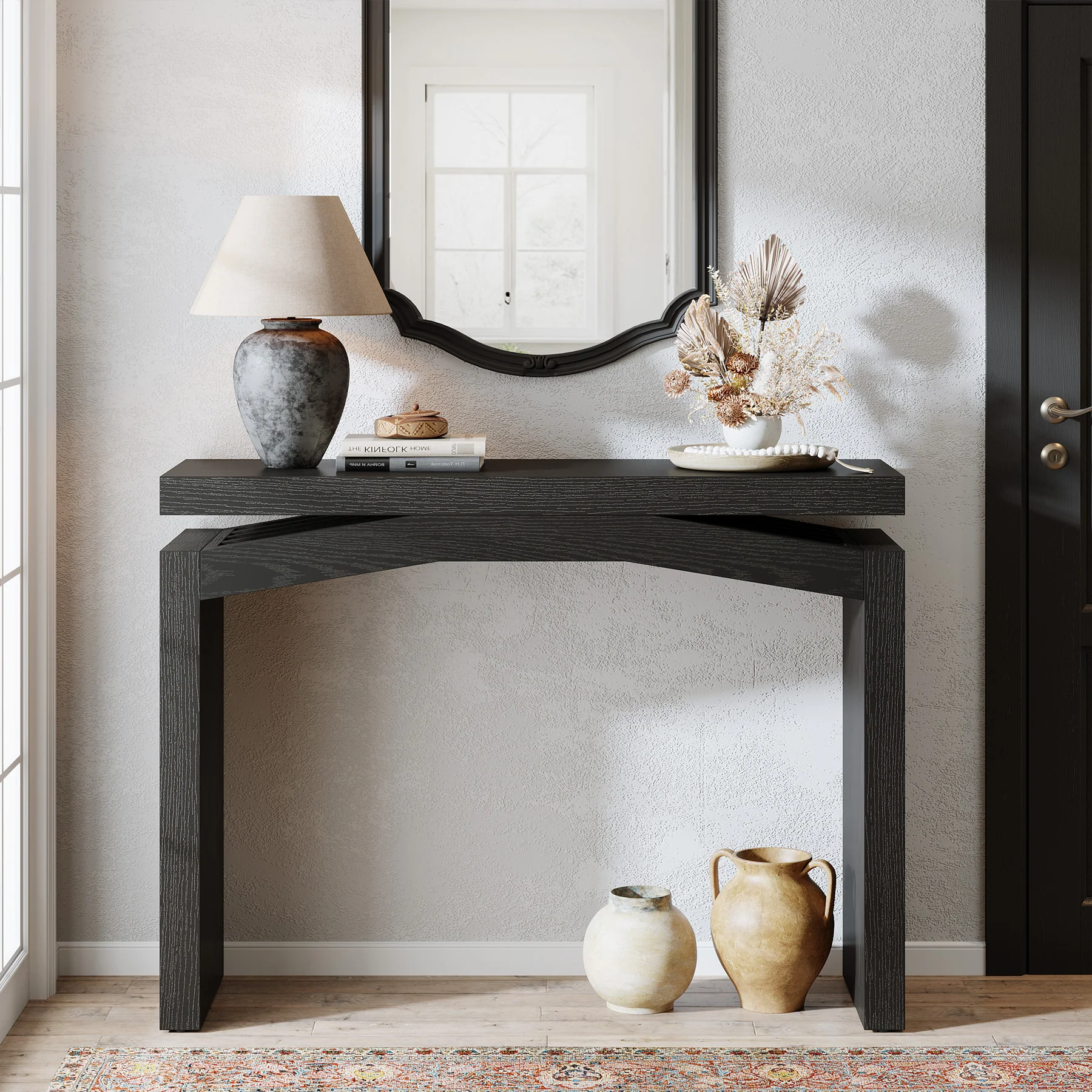 40" Farmhouse Console Table, Narrow Entryway Sofa Table with Hollow Design for Hallway, Foyer, or Living Room - Image 10