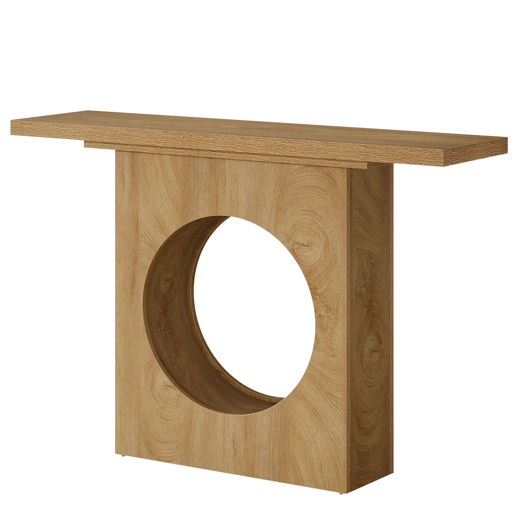 41.3" Narrow Farmhouse Console Table with Round Cutout Design, Slim Entryway Sofa Table - Image 11