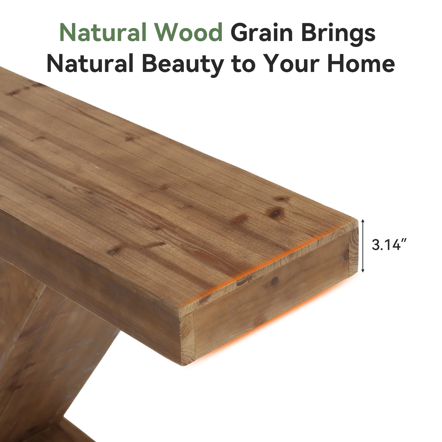 41.3” Solid Wood Z-Shape Console Table, Modern Narrow Entryway Sofa Table for Living Room or Hallway - Image 7