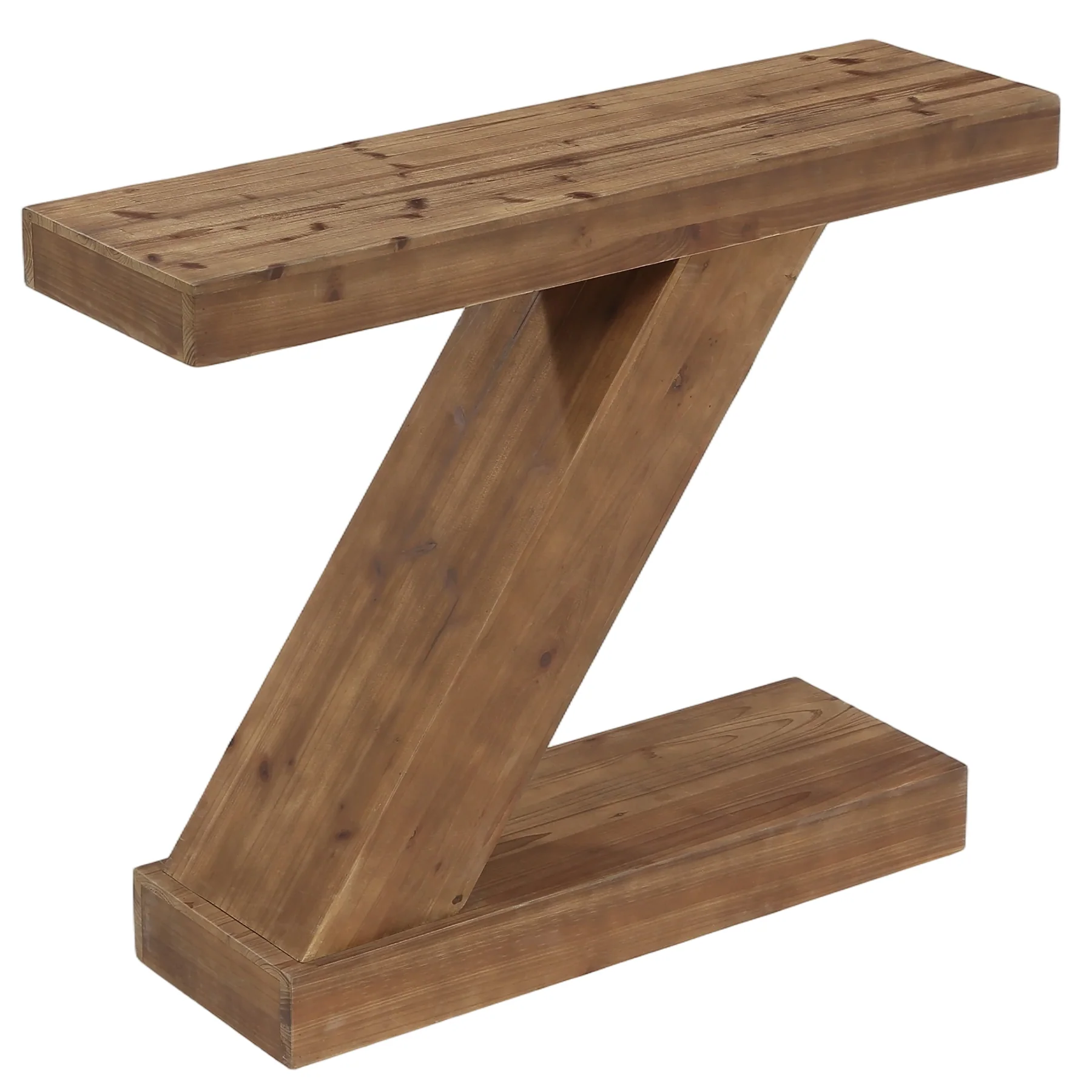 41.3” Solid Wood Z-Shape Console Table, Modern Narrow Entryway Sofa Table for Living Room or Hallway - Image 8