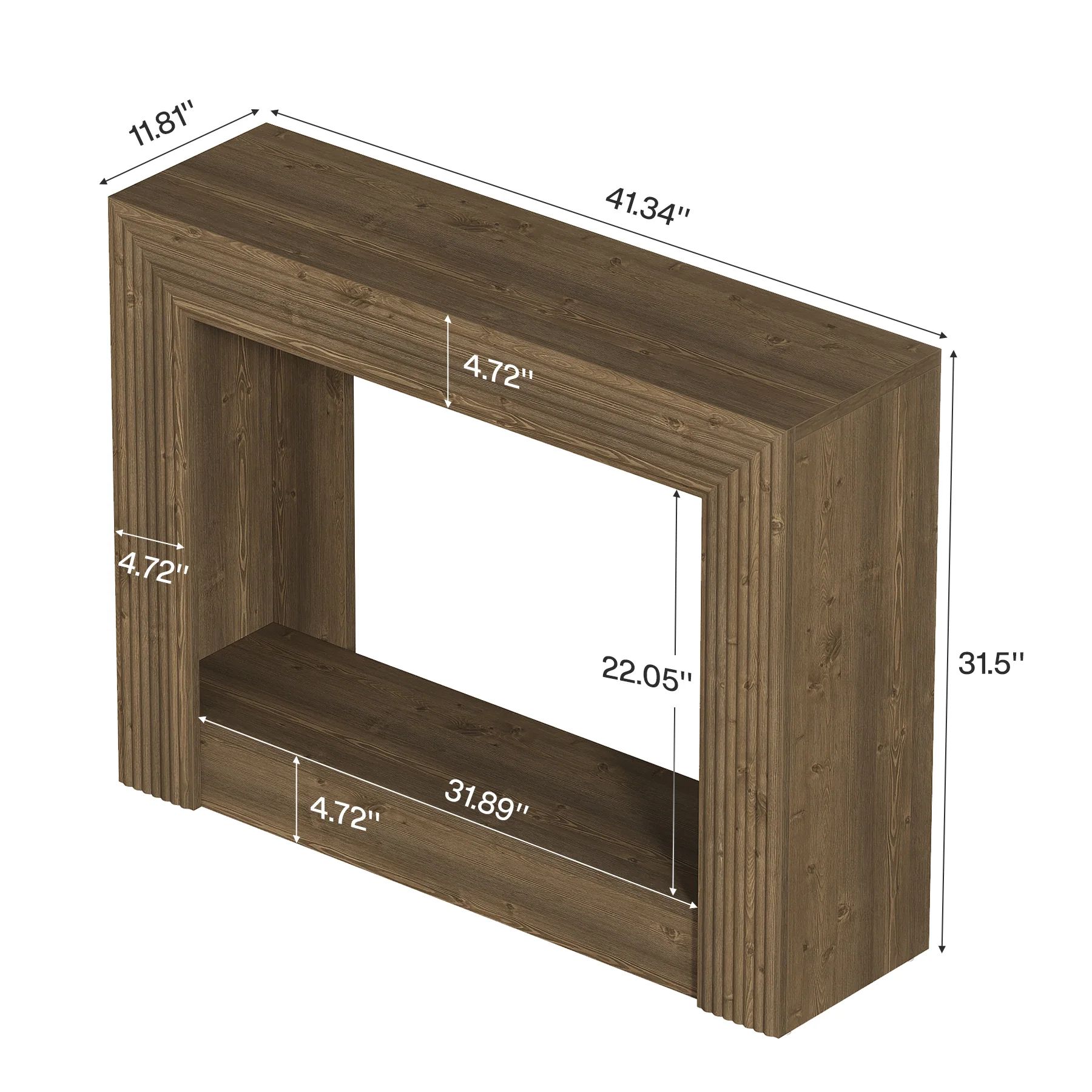 41" Farmhouse Console Table with Storage, Narrow 2-Tier Sofa Table for Entryway or Behind Couch - Image 2