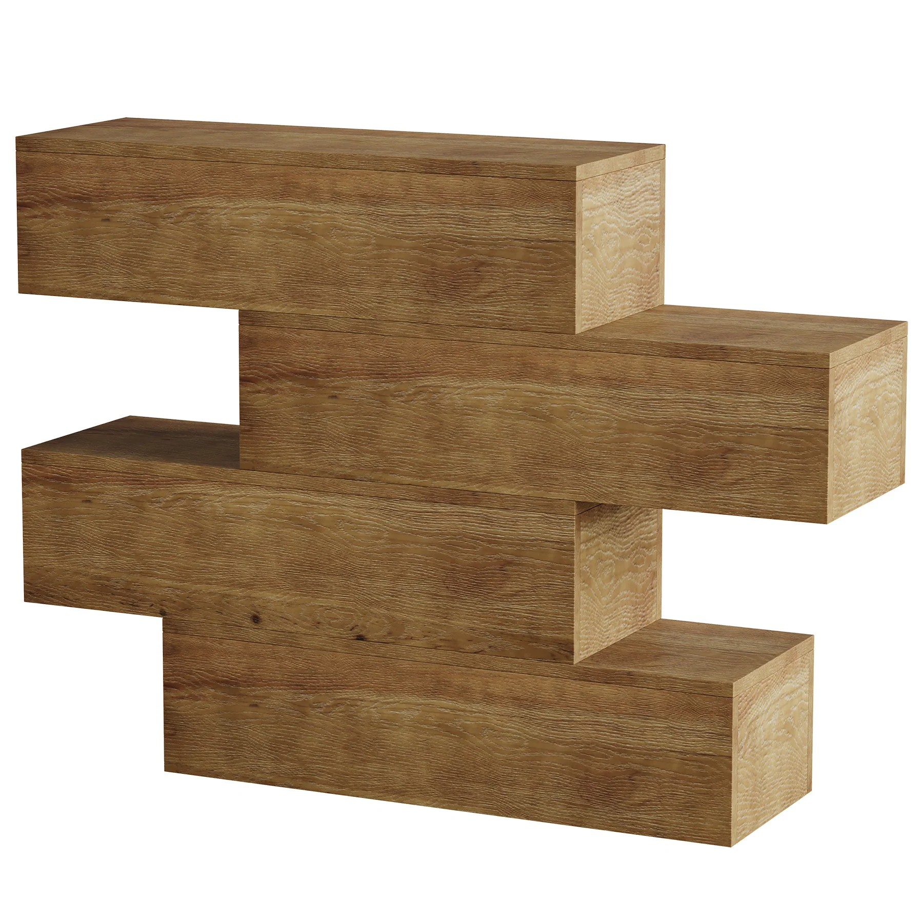 43.3" Asymmetrical Solid Wood Console Table, Rustic Sofa Table Industrial Accent Display Table for Living Room - Image 10