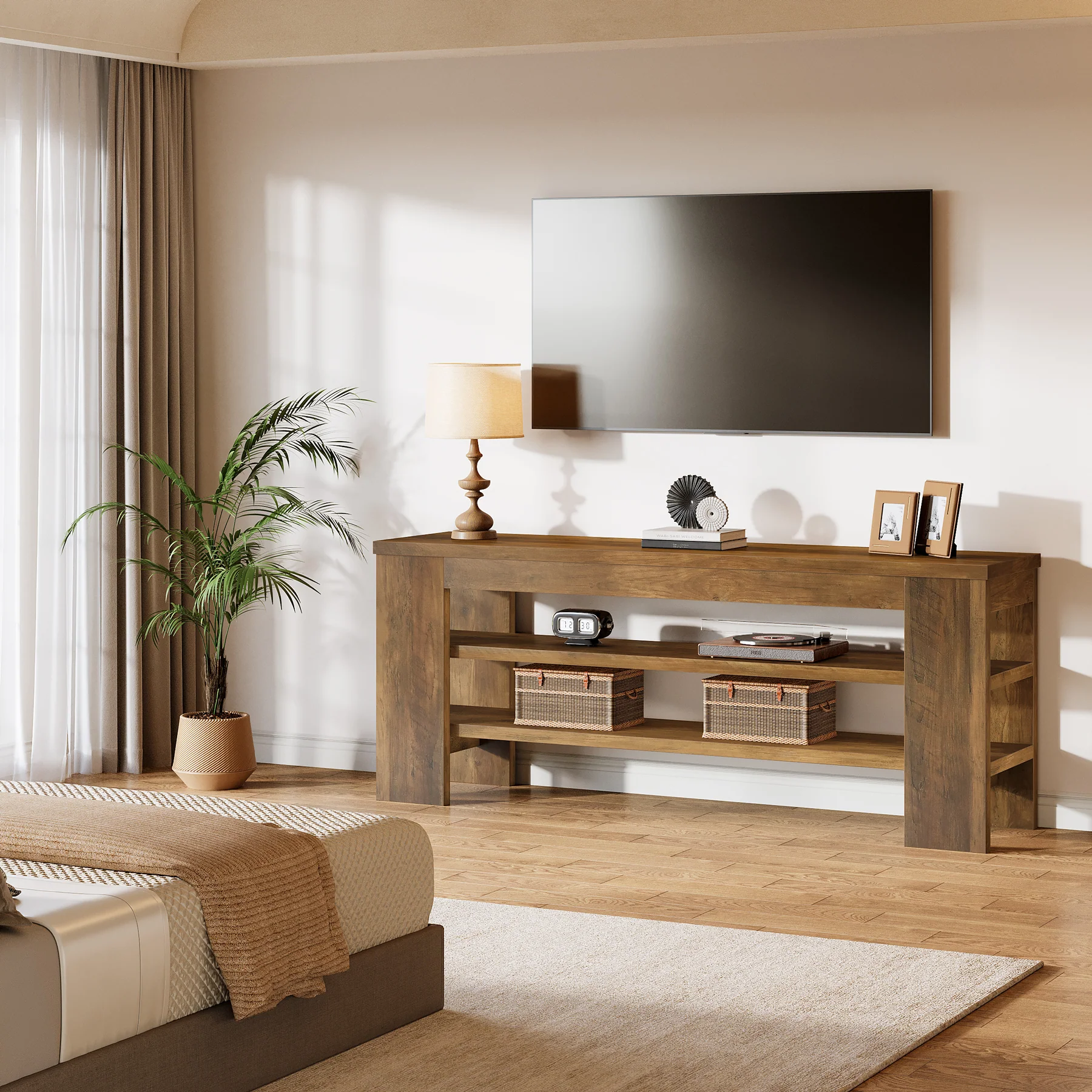 47.2" TV Stand, Entertainment Center with Open Storage for TVs up to 55" - Image 3