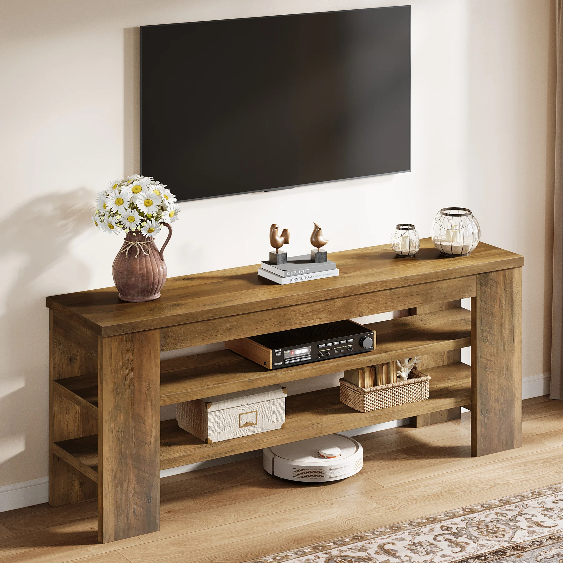 47.2" TV Stand, Entertainment Center with Open Storage for TVs up to 55" - Image 5