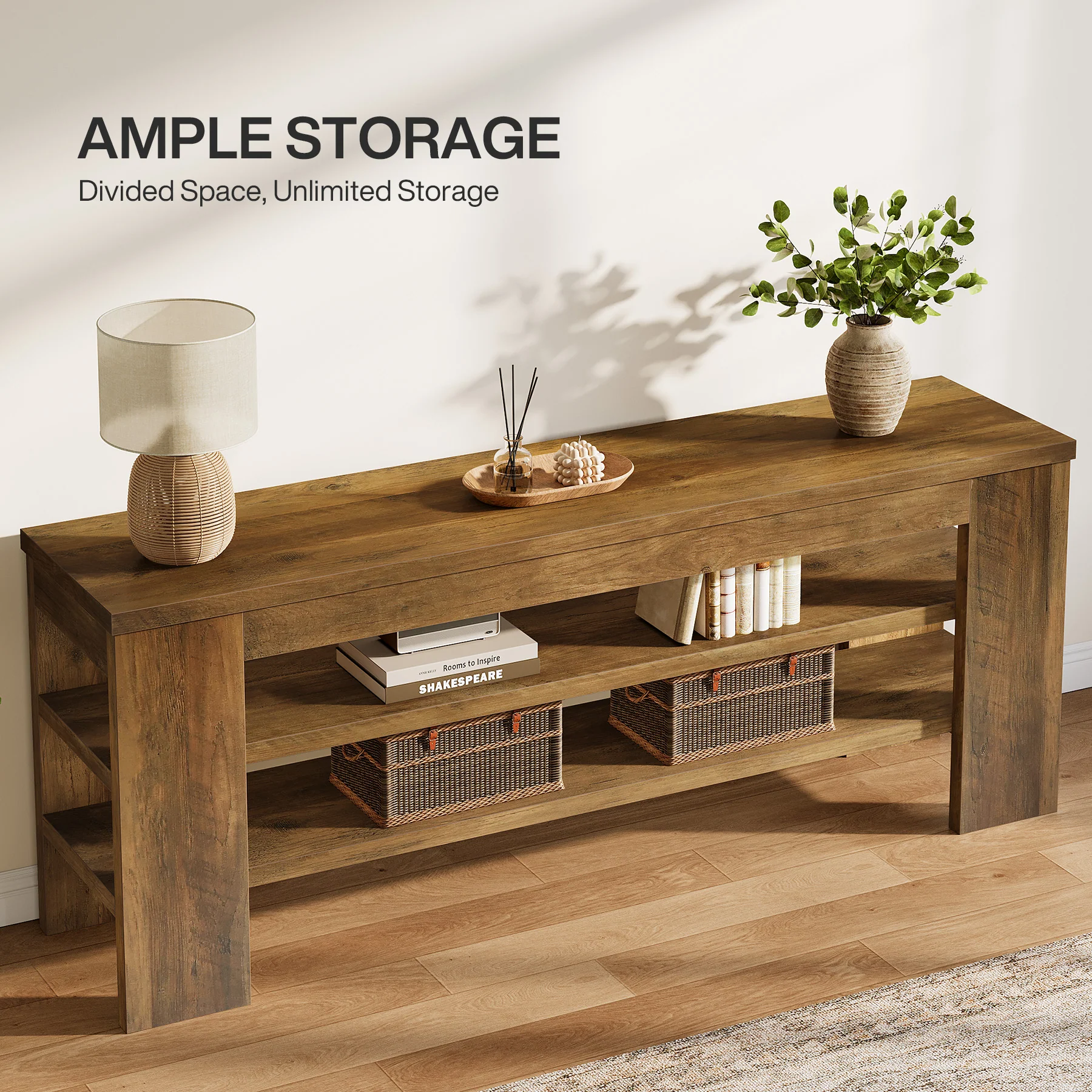 47.2" TV Stand, Entertainment Center with Open Storage for TVs up to 55" - Image 6