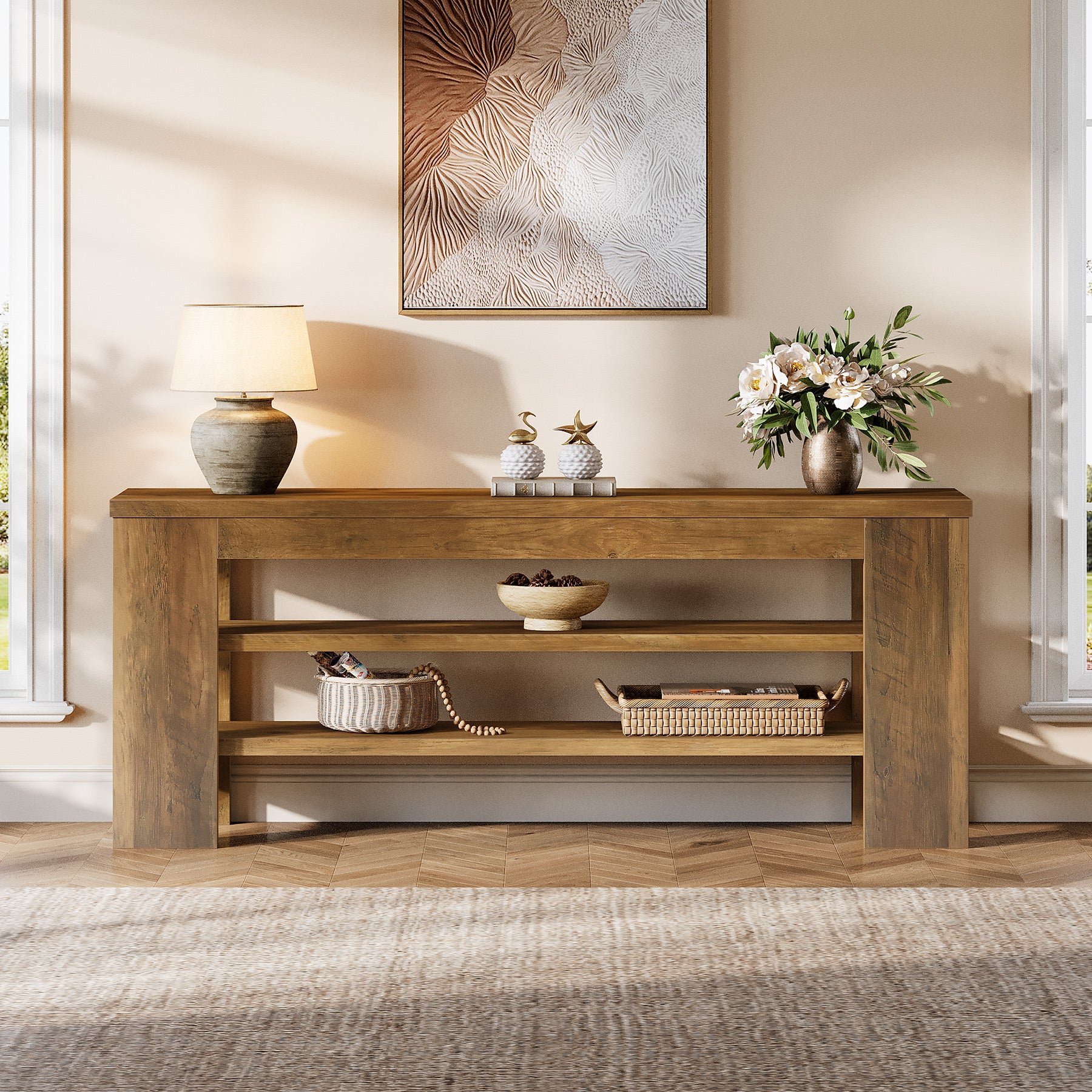 47.2" TV Stand, Entertainment Center with Open Storage for TVs up to 55" - Image 8