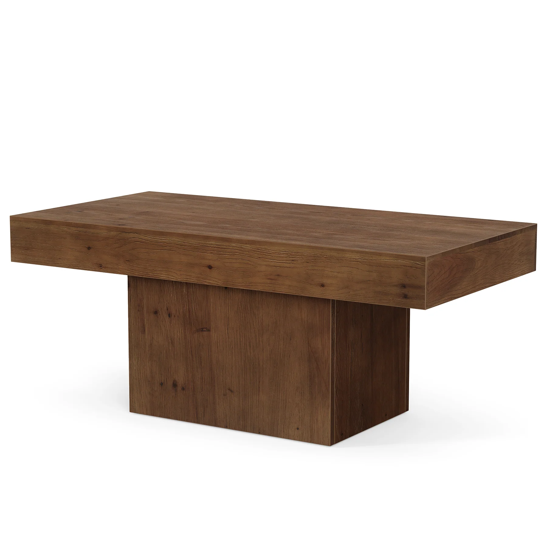 47.24" Solid Wood Coffee Table, Rectangle Center Table with Sturdy Pedestal - Image 9