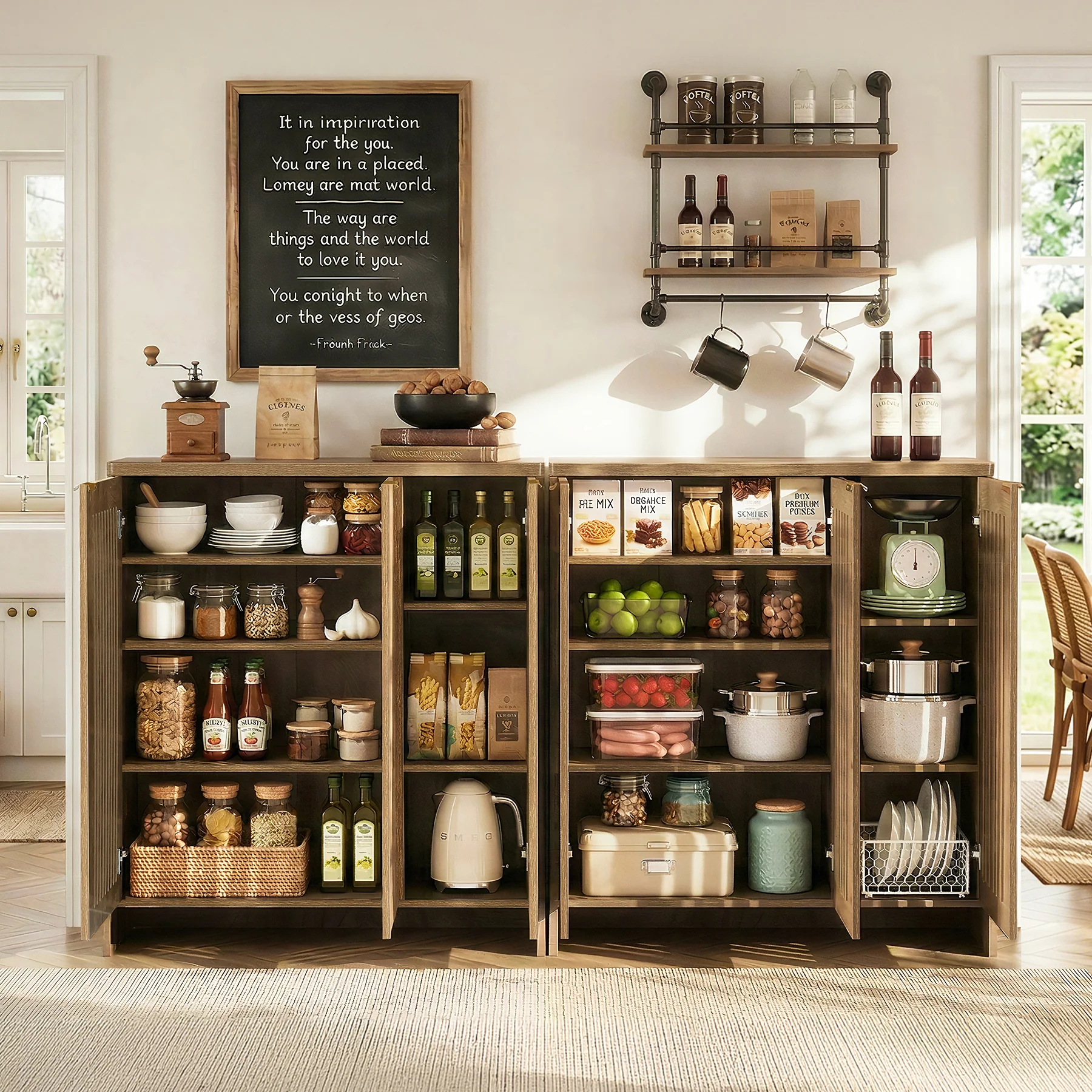 47" Buffet Cabinet with Storage, Sideboard Cabinet with Adjustable Shelves & Doors for Dining Room - Image 6