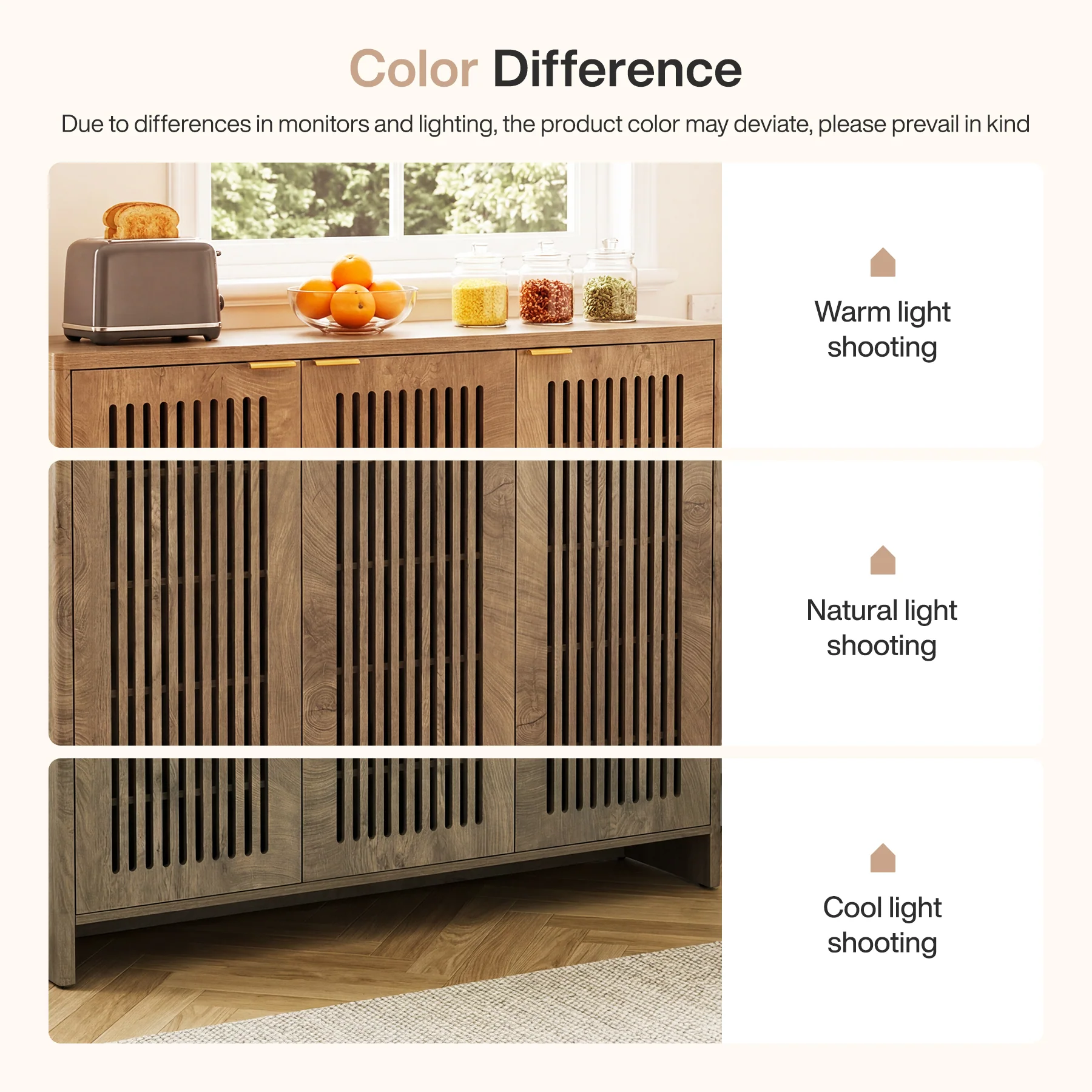47" Buffet Cabinet with Storage, Sideboard Cabinet with Adjustable Shelves & Doors for Dining Room - Image 7