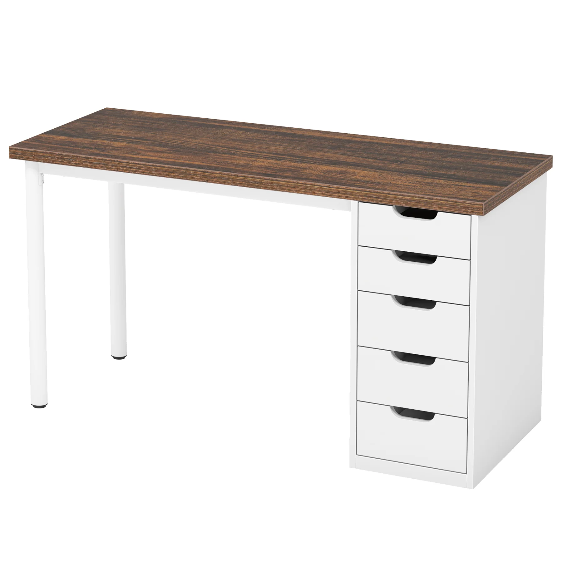 47" Computer Desk with 5 Drawers, Compact Storage Home Office Desk - Image 11