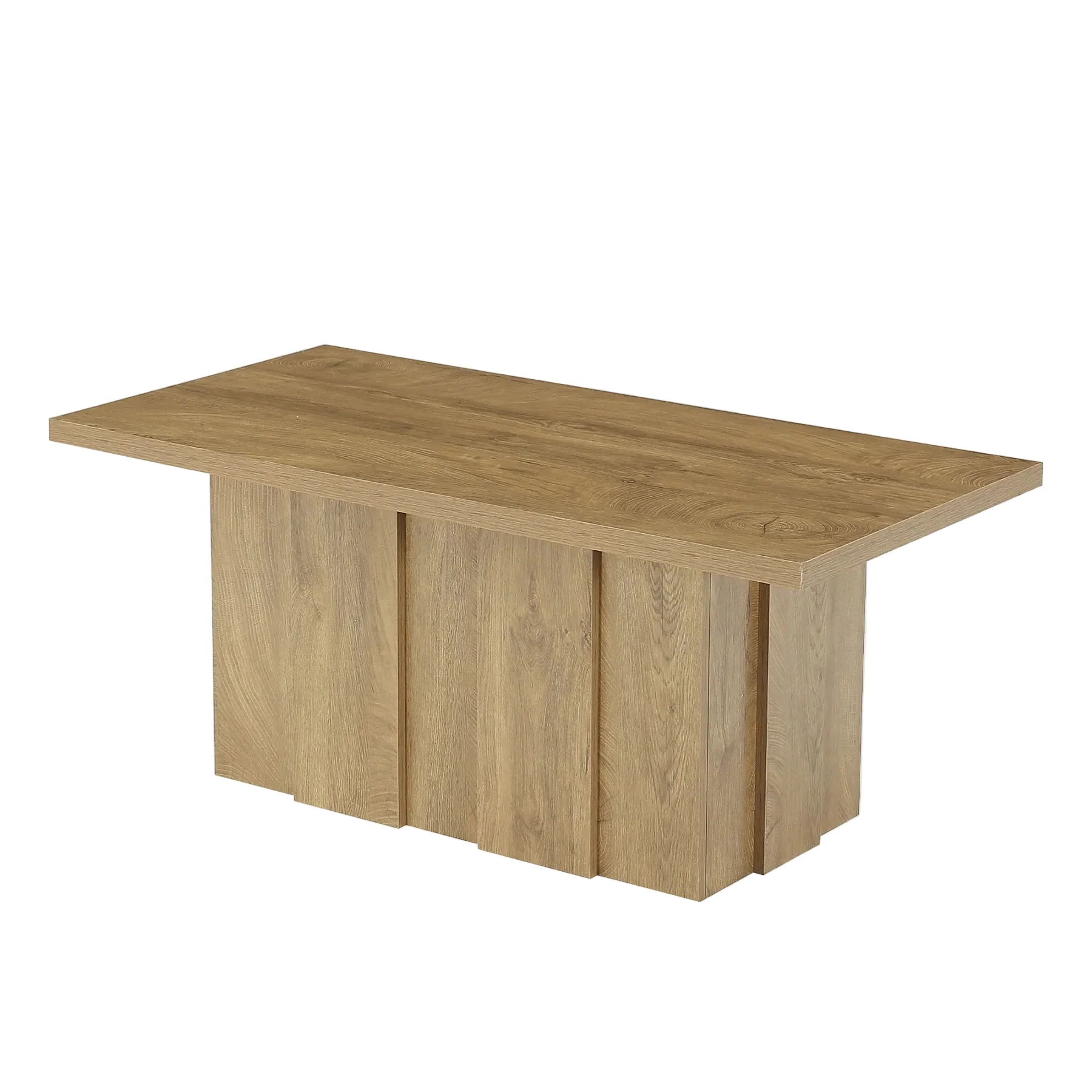 47" Farmhouse Coffee Table, Rectangular Tea Table with Fluted Base for Living Room - Image 7