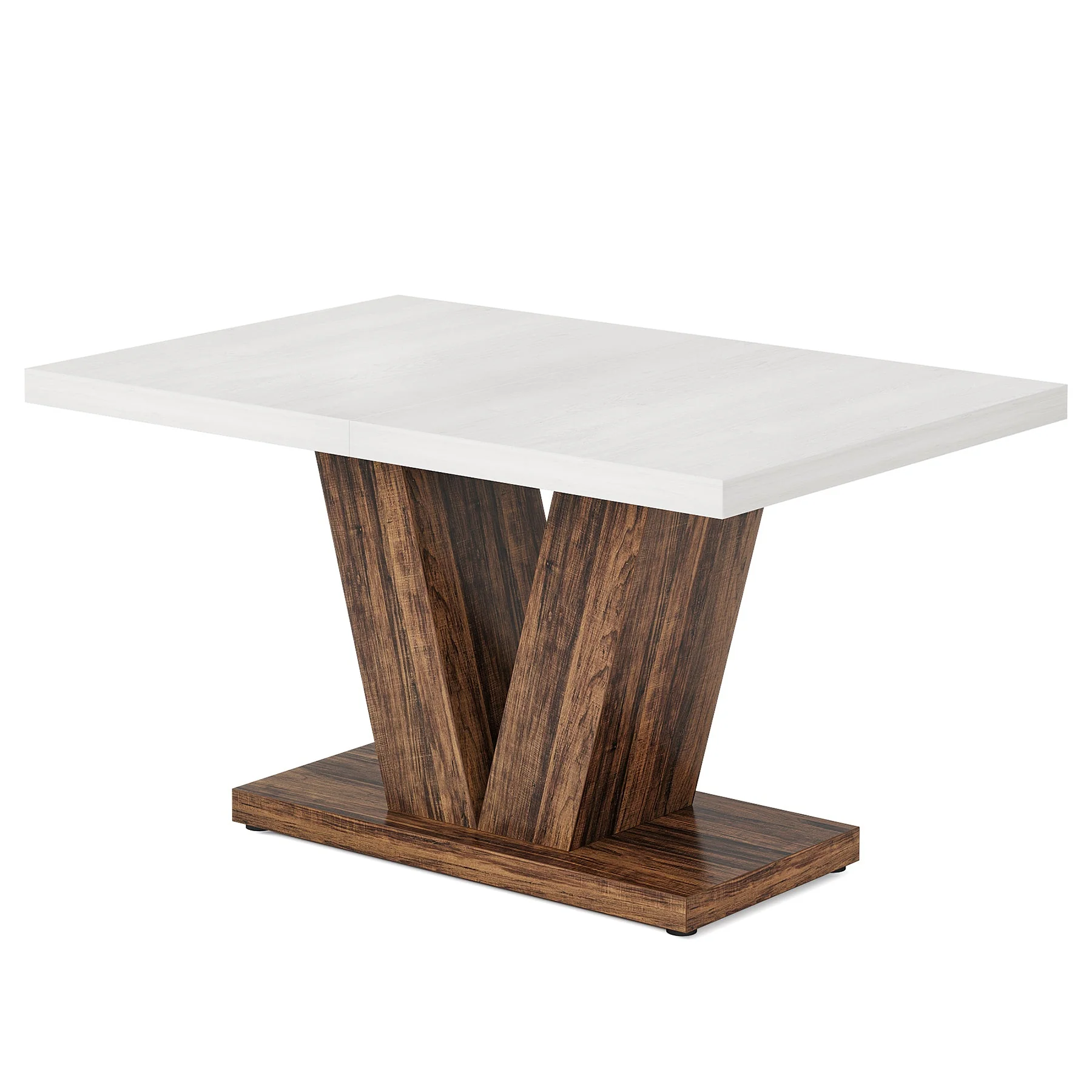 47" Farmhouse Dining Table, Kitchen Dinner Table with Duty Pedestal for 4 People - Image 16