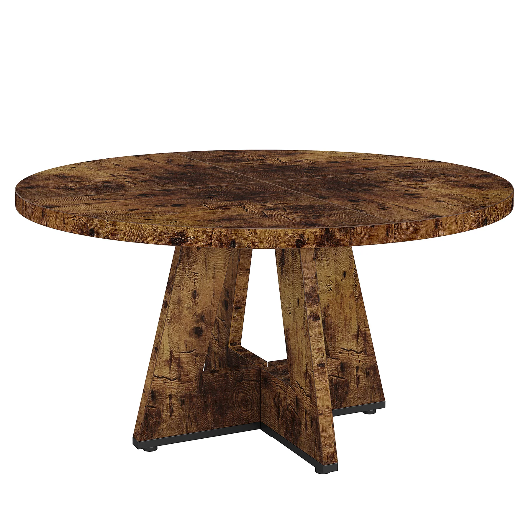 47" Round Farmhouse Dining Table for 4 People, Rustic Dining Room Table - Image 38