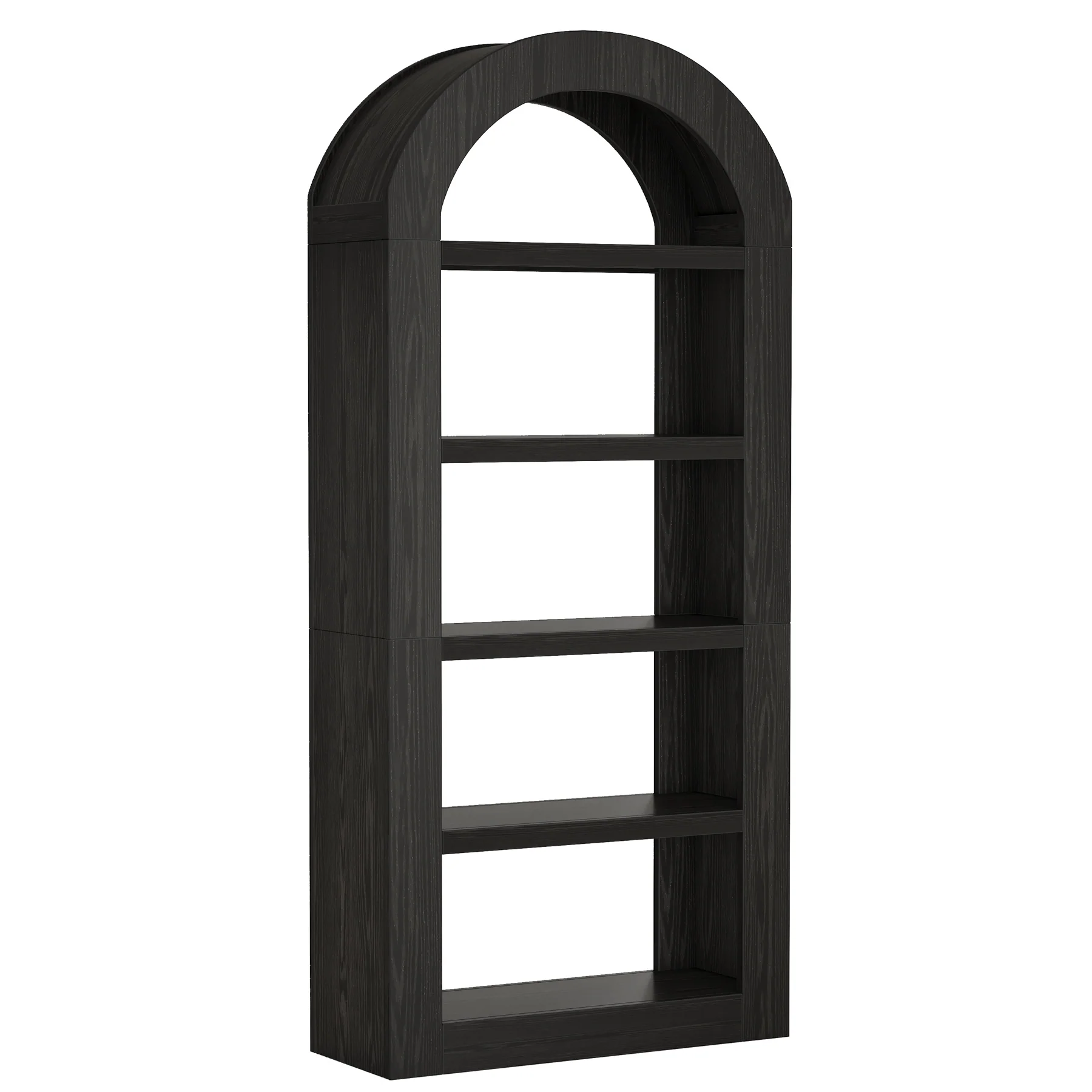 70.9" Bookshelf, 5-Tier Arched Bookcase Display Shelves Organizer - Image 10
