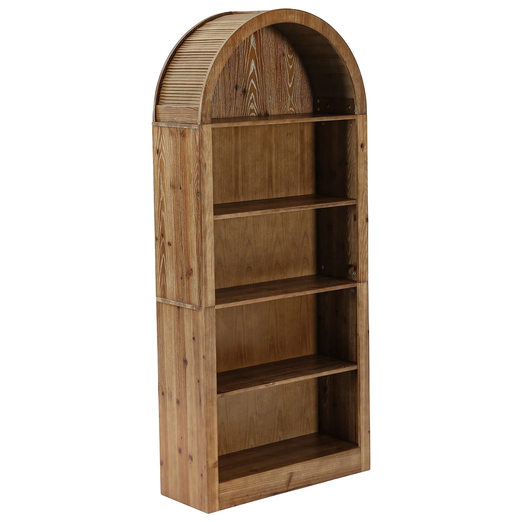 70.8" Solid Wood Tall Bookcase , 5-Tier Arched Bookshelf Open Display Etagere - Image 9